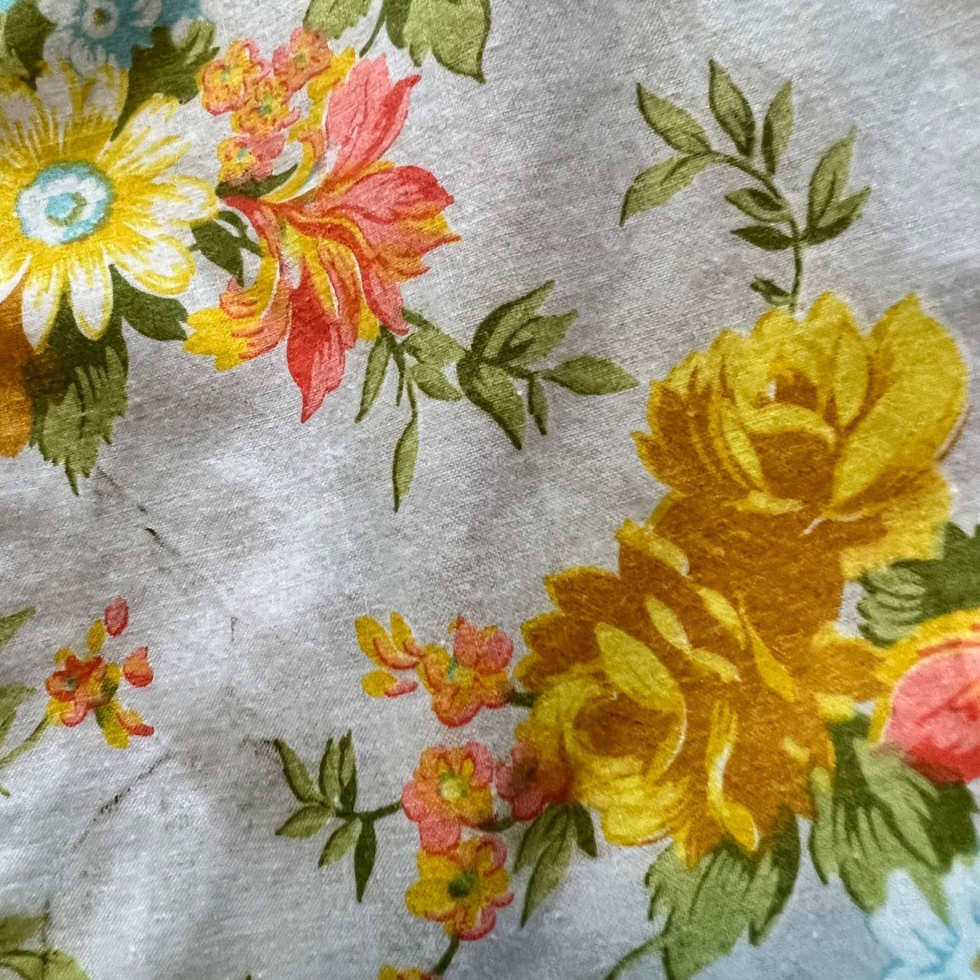 Vintage Vintage Bold Novelty Floral Print Pillowcase Midi Skirt Pock Size 24" / US 00 / IT 34 - 6 Thumbnail
