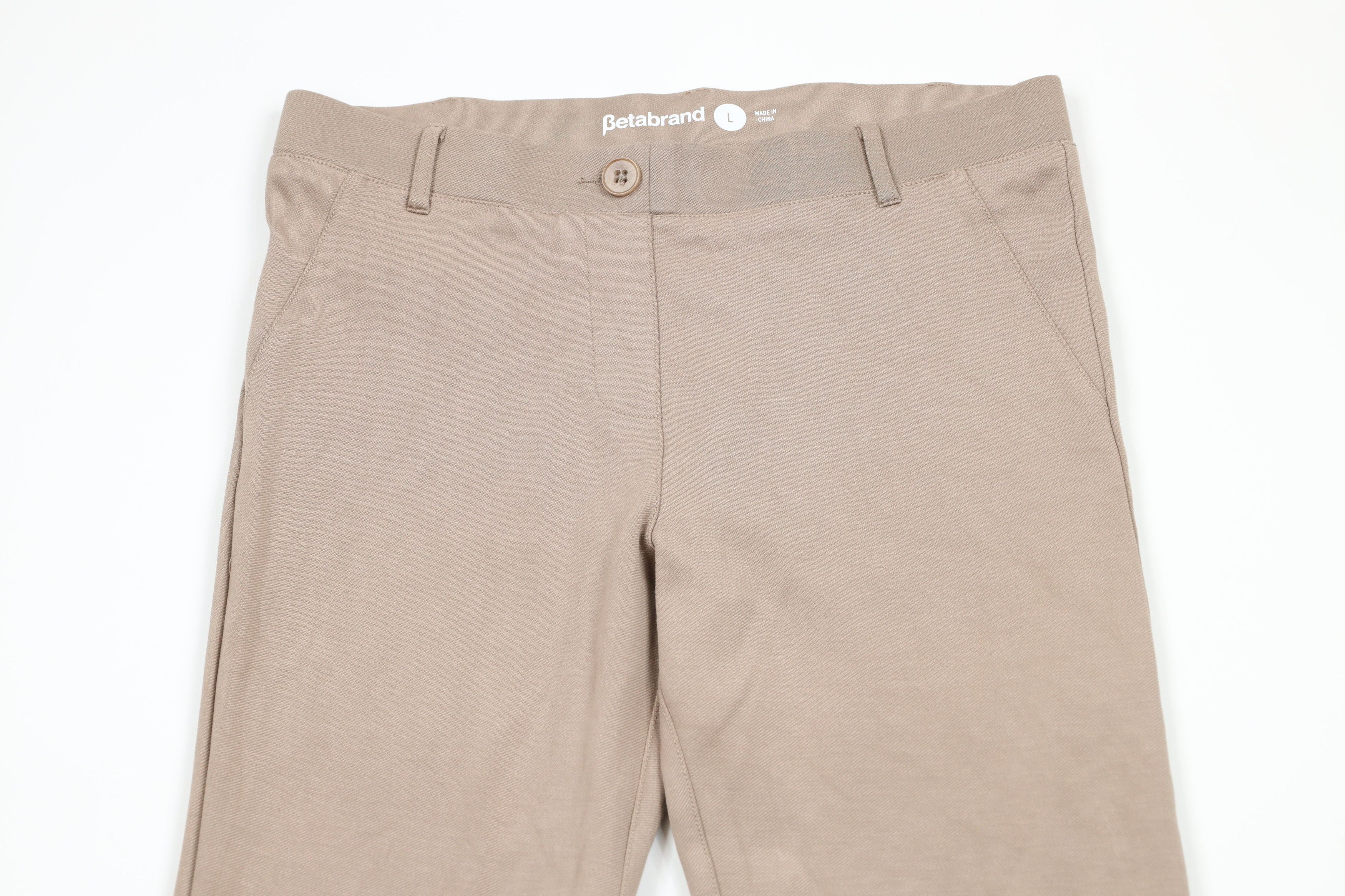 Betabrand × Vintage Betabrand Knit Classic Yoga Dress Pants Chinos Beige Tan Size 31" - 2 Thumbnail