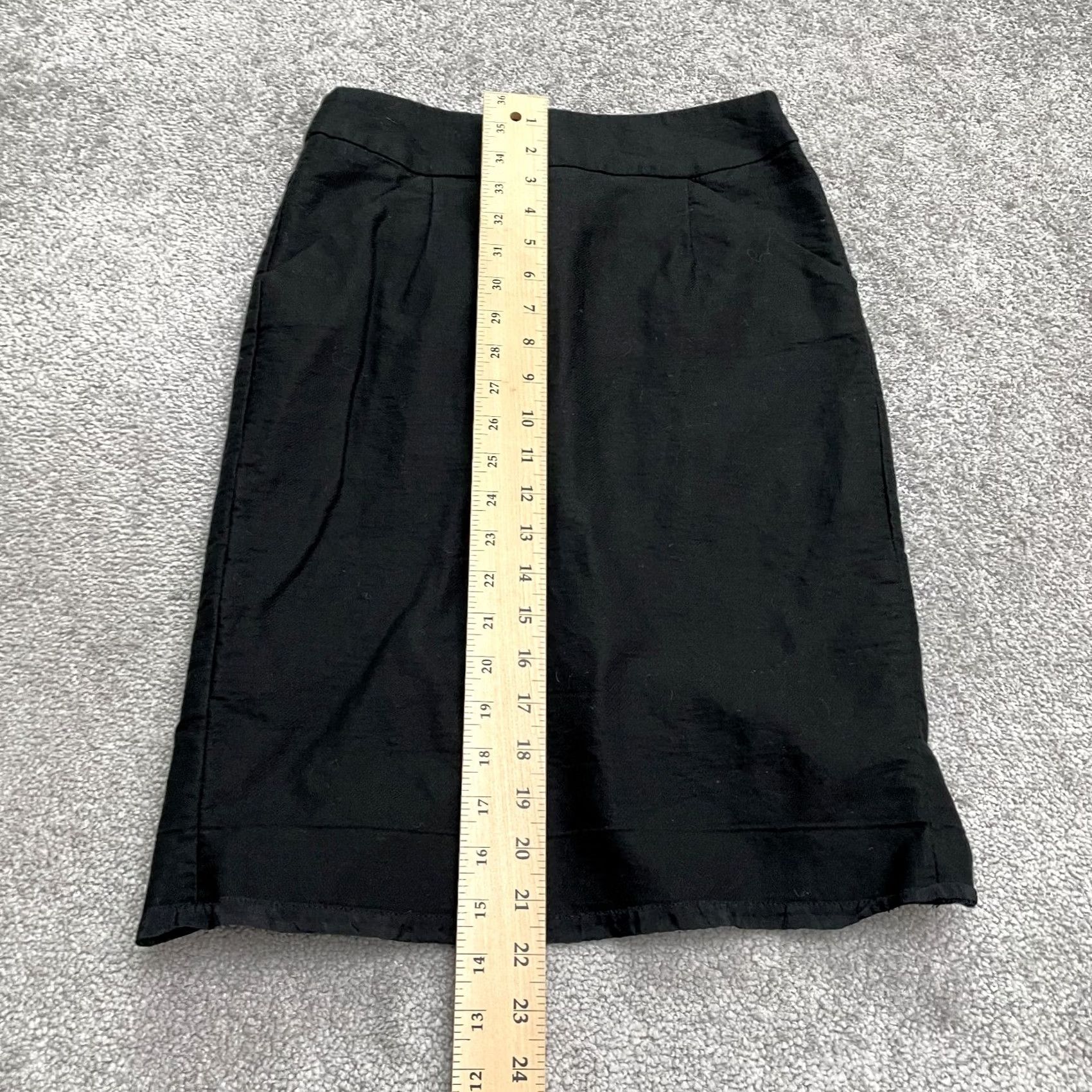 J.Crew J.CREW Skirt Womens 2 Black Knee Length Pencil Straight Cotton Pockets Classic Size 26" / US 2 / IT 38 - 3 Thumbnail