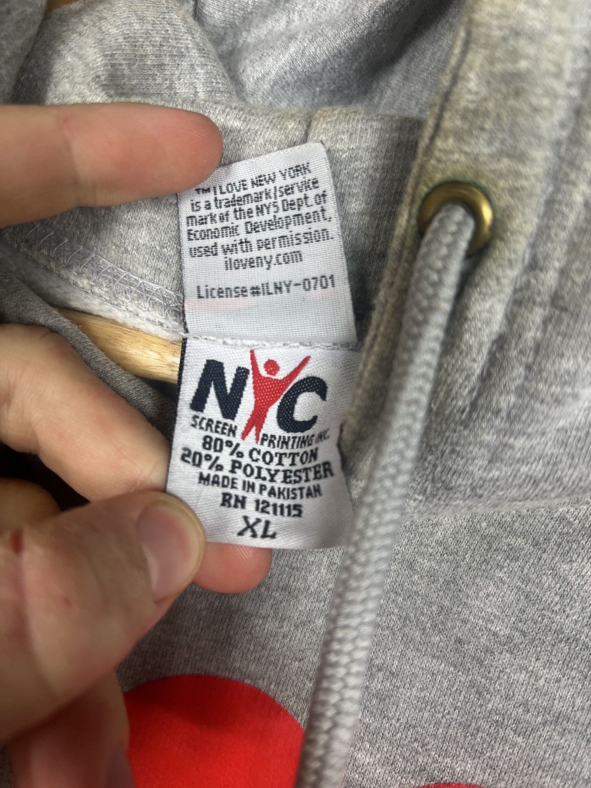 Vintage Vintage I Love NY New York Y2K Hoodie Size US XL / EU 56 / 4 - 11 Thumbnail