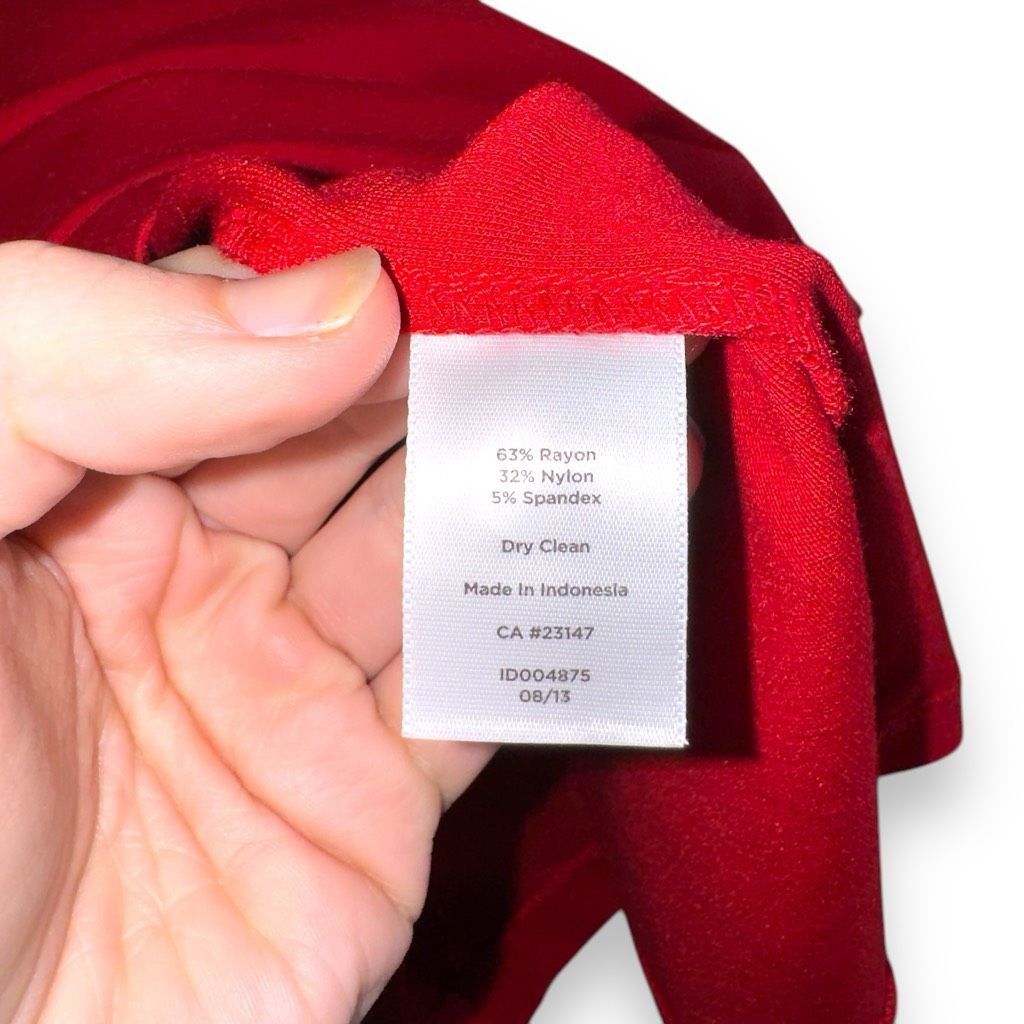 Other Talbots Crimson Red L/S V-Neck Knit Dress Sz 10 Size L / US 10 / IT 46 - 5 Thumbnail