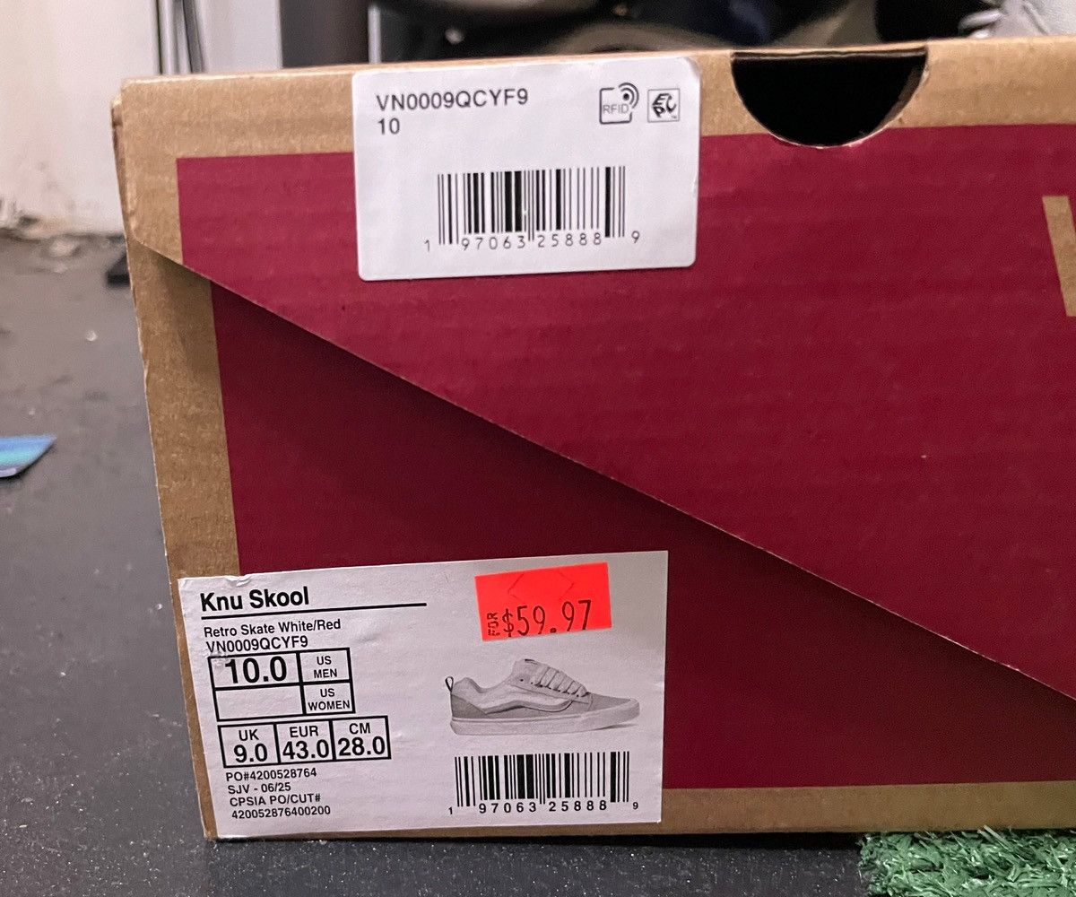 Vans Vans Knu Old Skool skate white/red Size US 10 / EU 43 - 8 Thumbnail
