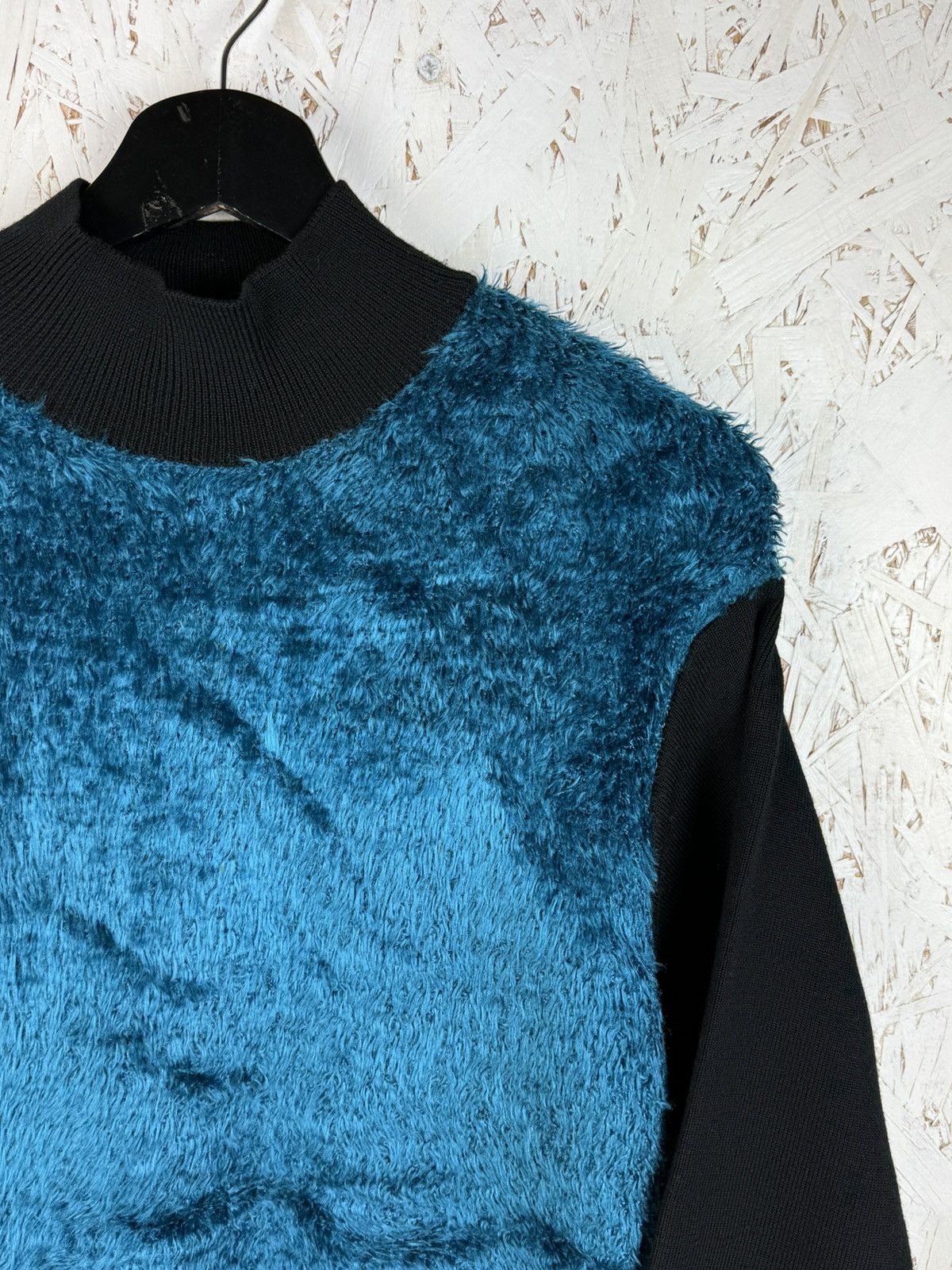 Jean Paul Gaultier Vintage Jean Paul Gaultier Fur Knit Sweater Black Blue 40 Size S / US 4 / IT 40 - 2 Thumbnail