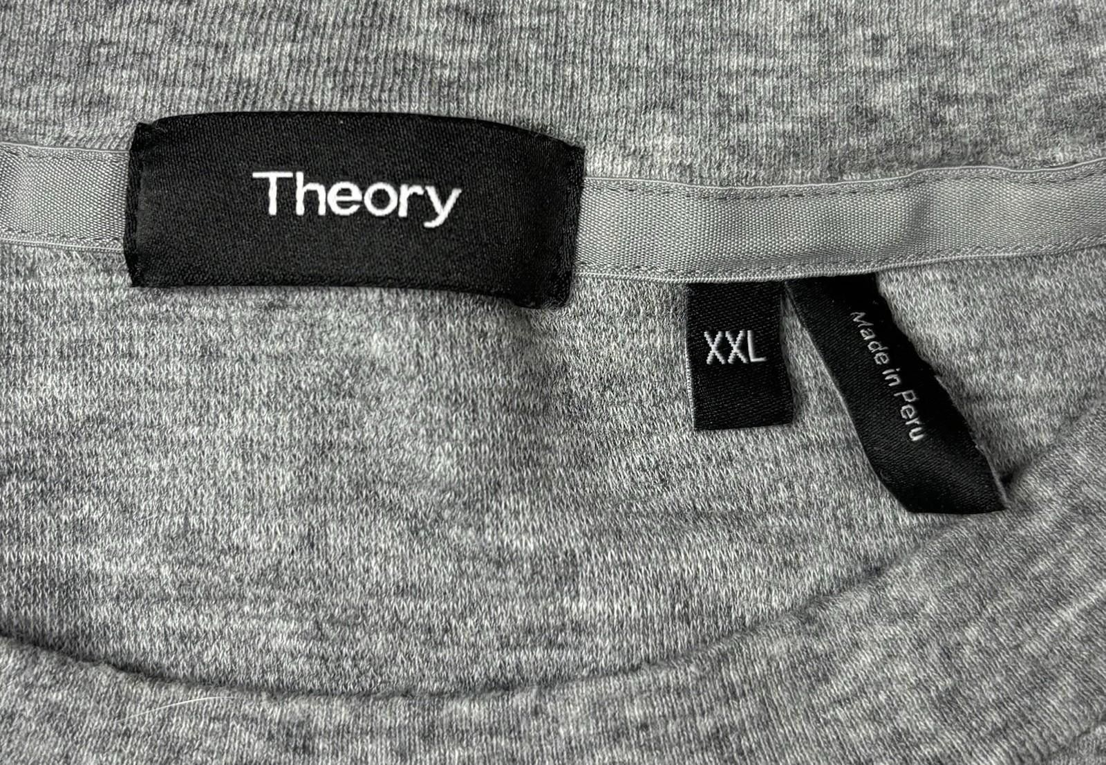 Theory Theory Sweater Mens 2XL Long Sleeve Cotton Stretch Gray Size US XXL / EU 58 / 5 - 2 Thumbnail