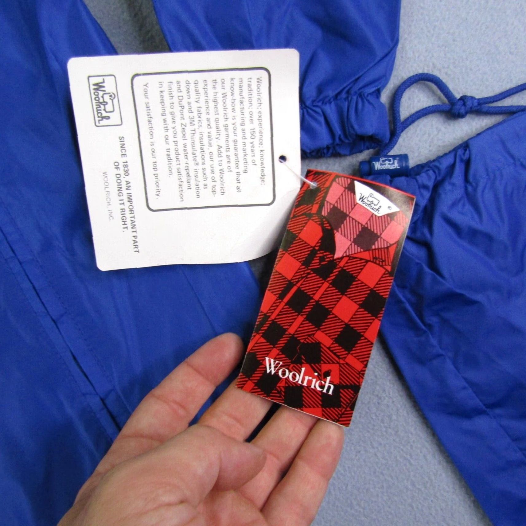 Vintage VINTAGE Woolrich Jacket Mens Large Windbreaker Coat Full Zip Hooded Packable 90s Blue Outdoor Mens Size US L / EU 52-54 / 3 - 5 Thumbnail