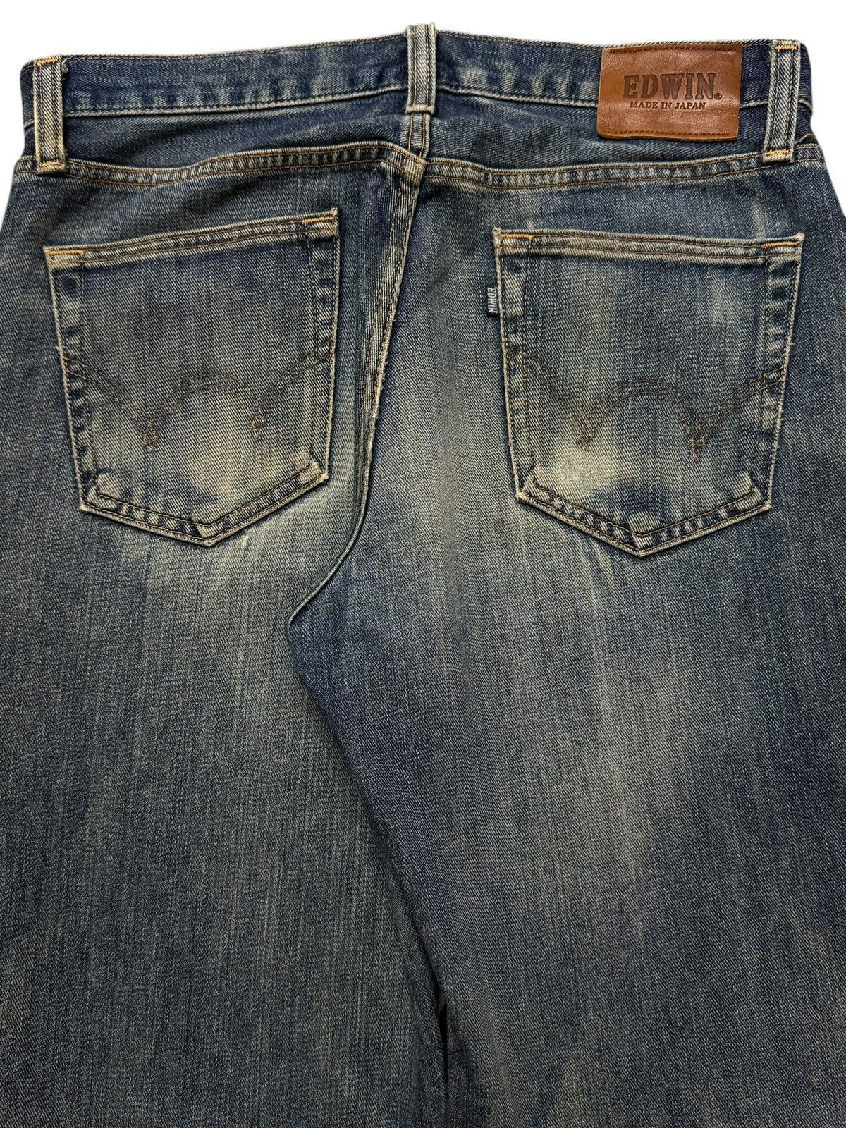 Edwin Vintage 90s Japan Edwin Blue Mud Wash Whiskers Distress Size US 32 / EU 48 - 5 Thumbnail
