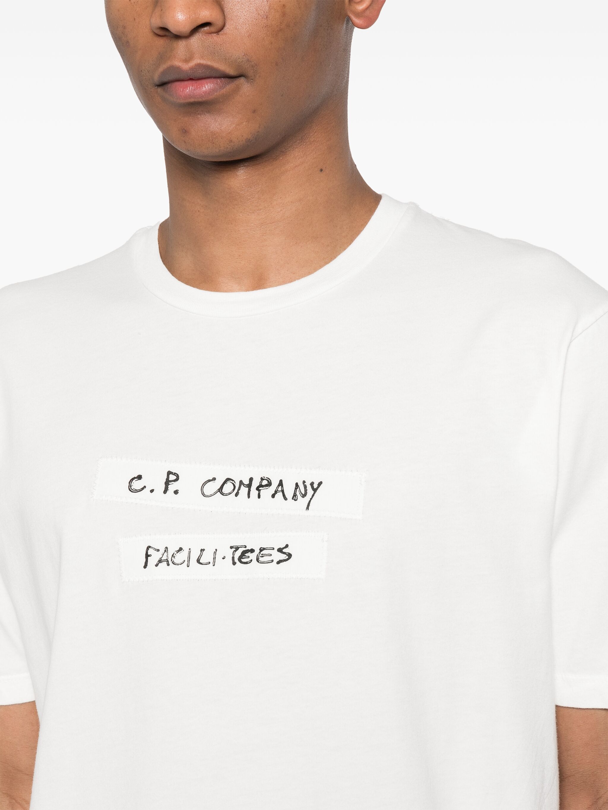 C.P. Company o1y1224 Logo Crewneck T-Shirt in White Size US XXL / EU 58 / 5 - 5 Thumbnail
