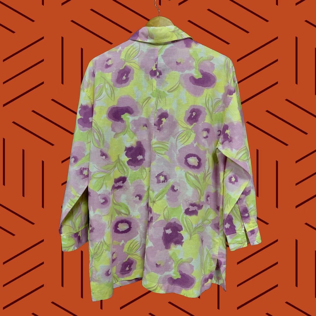 Vintage harvé benard by benard holtzman Linen Blend Floral Button Front Shirt Women’s Size M / US 6-8 / IT 42-44 - 1 Thumbnail