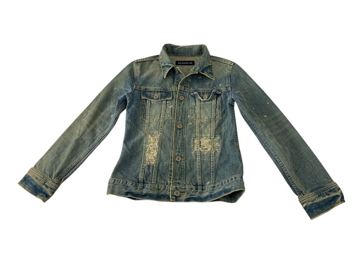 Other As Know As Indigo Distressed Denim Jacket Double Pocket Size XS / US 0-2 / IT 36-38 - 1 Thumbnail