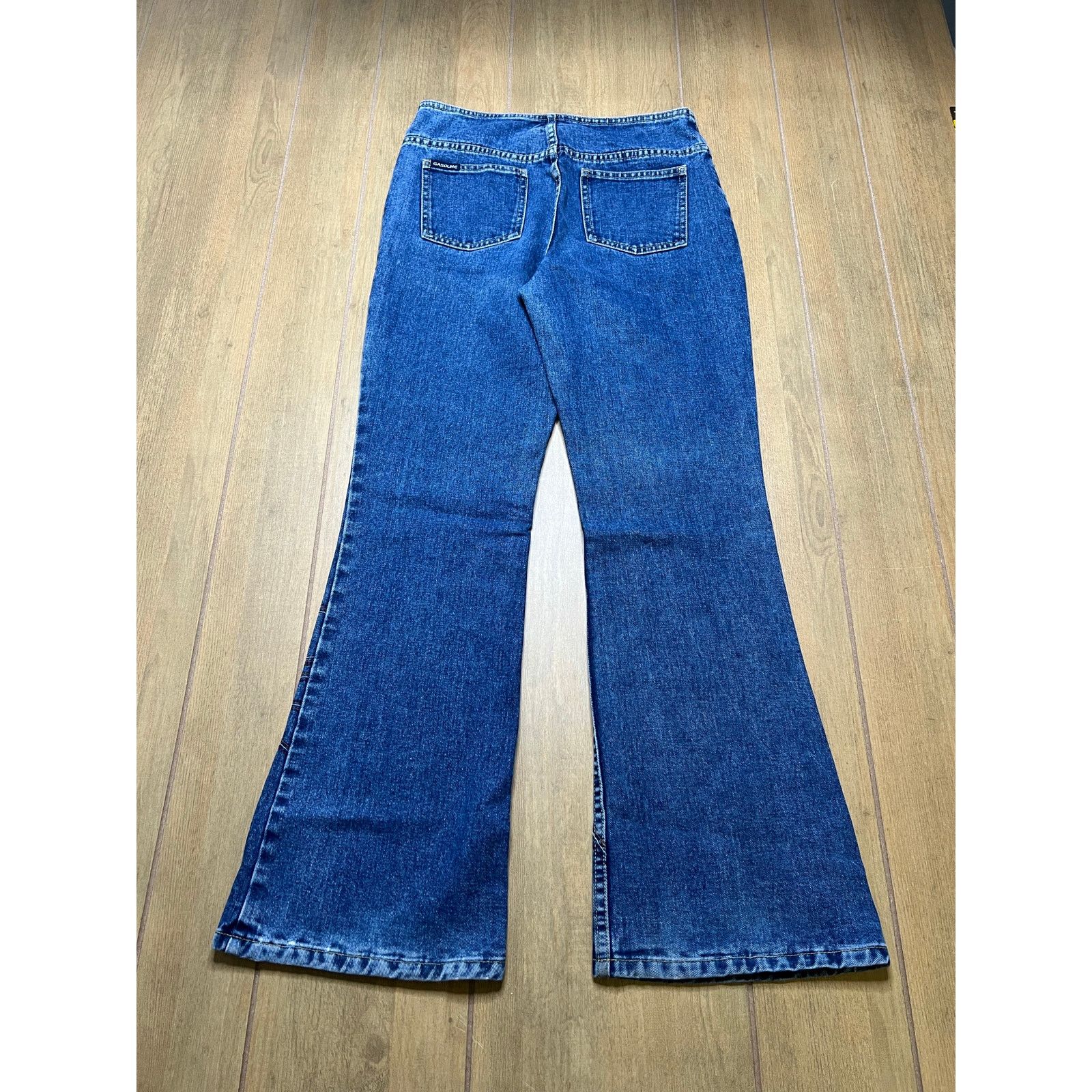 Vintage GASOLINE Flare Jeans Womens Sz 28 Vintage Y2K Embroidered Size 28" / US 6 / IT 42 - 2 Thumbnail
