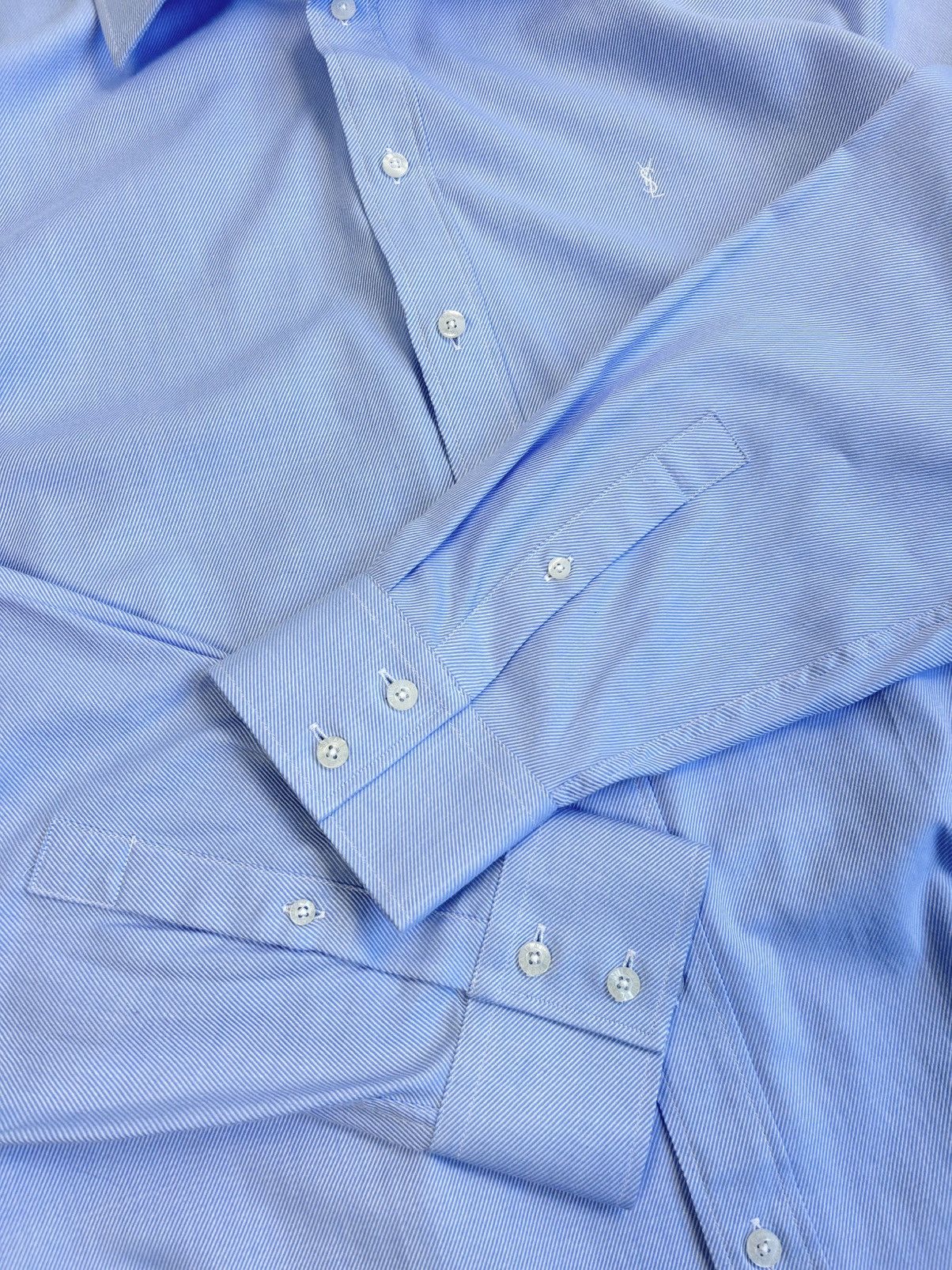 Yves Saint Laurent Yves Saint Laurent Blue Striped Button-Up Shirt Vintage XXL Size US XXL / EU 58 / 5 - 12 Thumbnail