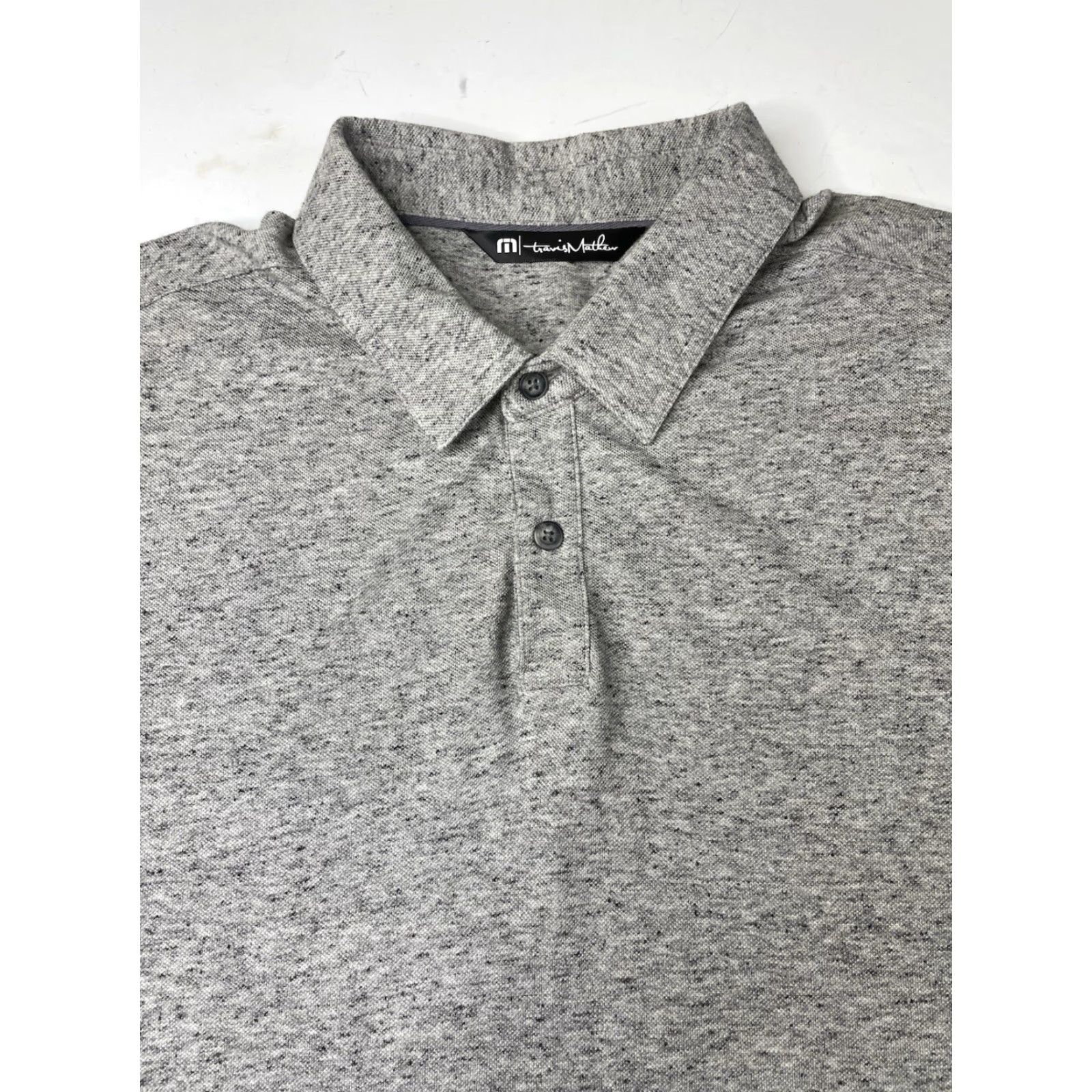 TravisMathew Travis Mathew Polo Mens M Gray Heathered Short Sleeve Golf Shirt Size US M / EU 48-50 / 2 - 2 Thumbnail