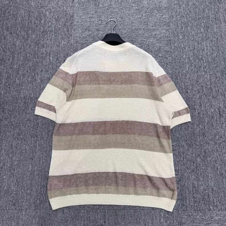 Loro Piana LORO PIANA Knitted patchwork short sleeves Size US M / EU 48-50 / 2 - 2 Thumbnail