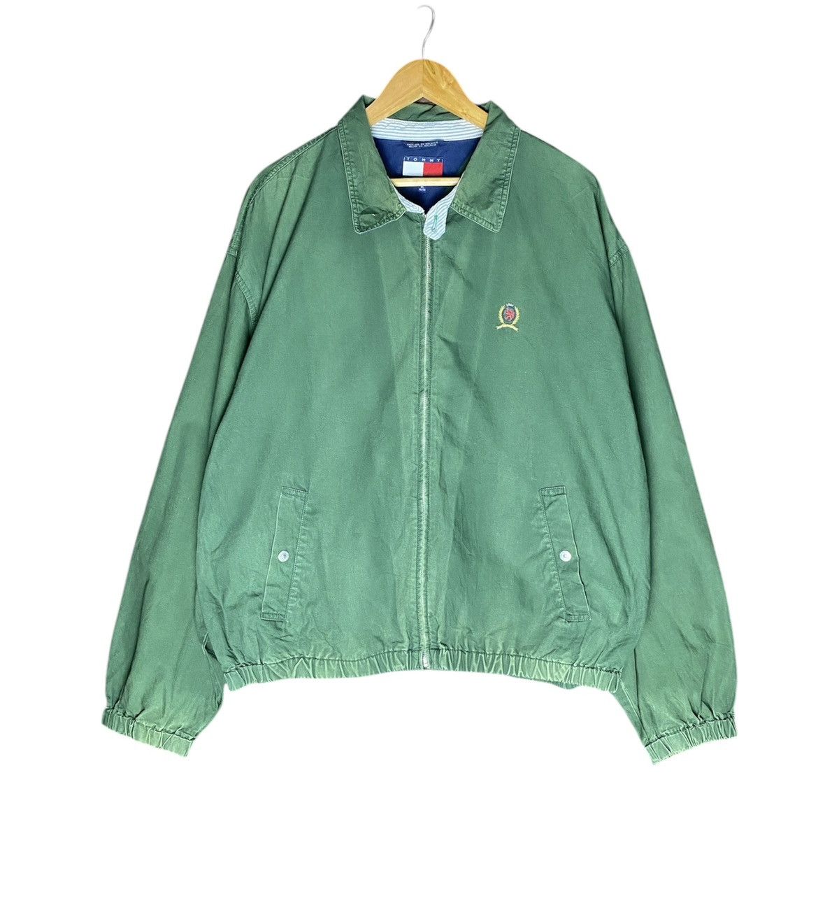 Vintage 90s Tommy Hilfiger Sun Faded Zipper Jacket