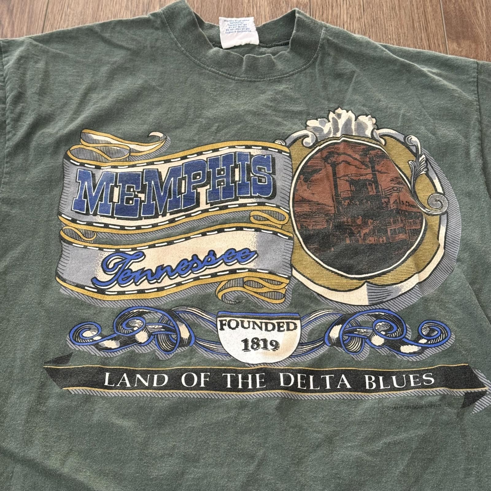Other Vintage 90s Memphis Tennessee Delta Blues Riverboat Shirt Size US L / EU 52-54 / 3 - 2 Thumbnail