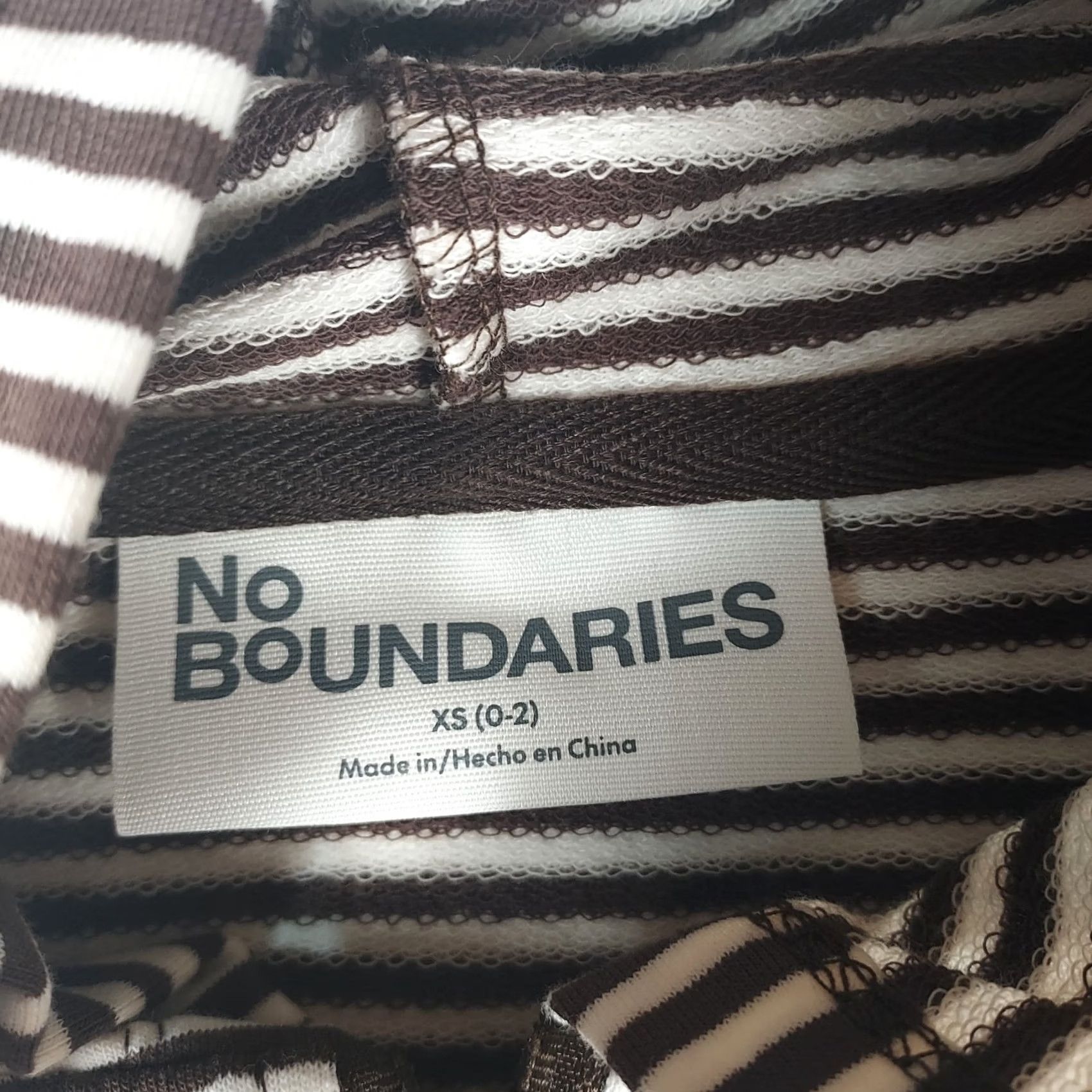 Vintage VINTAGE No Boundaries XS Brown White Striped Cropped Zip Up Hoodie Juniors Size XS / US 0-2 / IT 36-38 - 3 Thumbnail