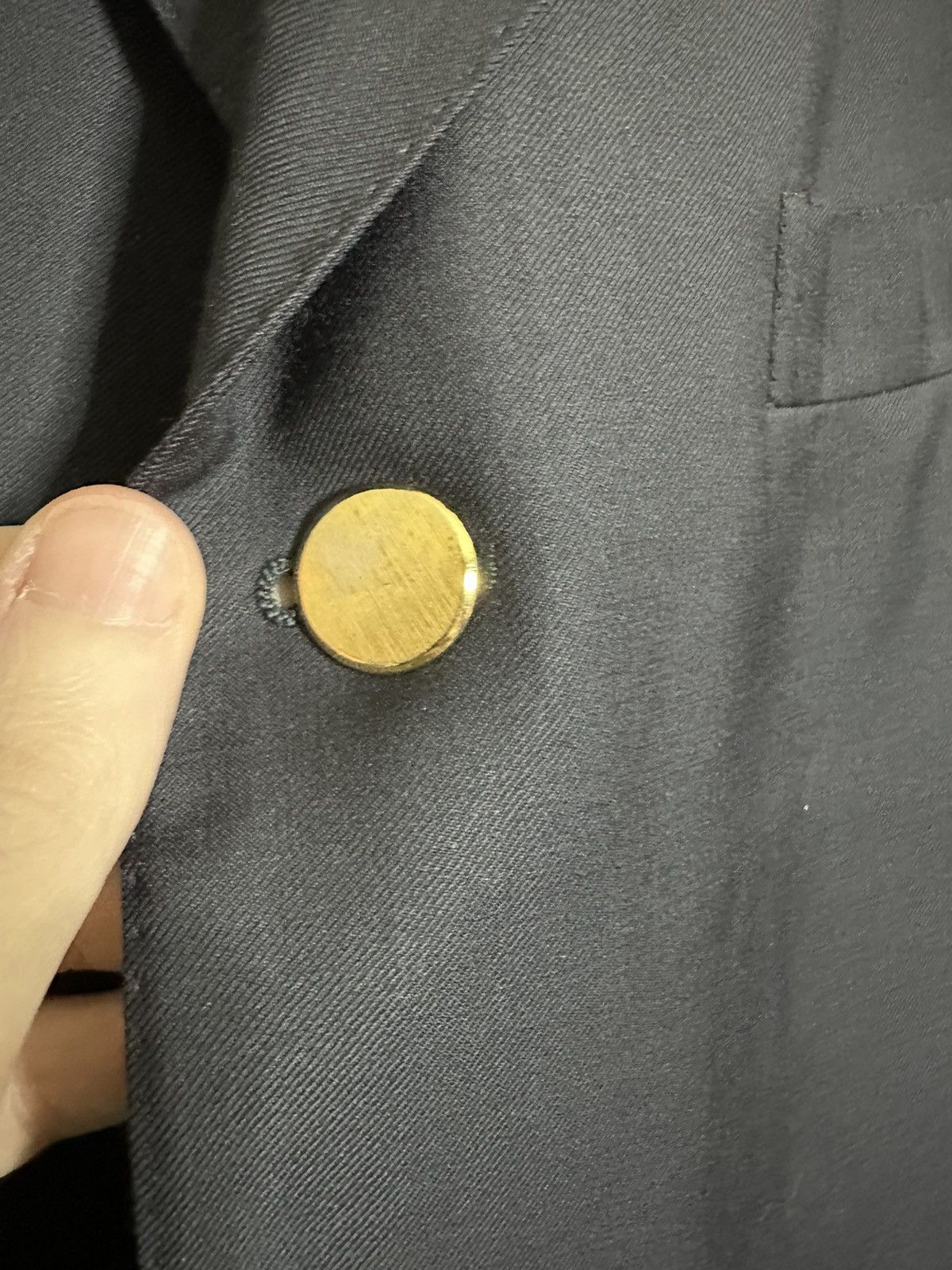 Isaia Navy gold button Super 150s blazer jacket Italy Size 44R - 3 Thumbnail