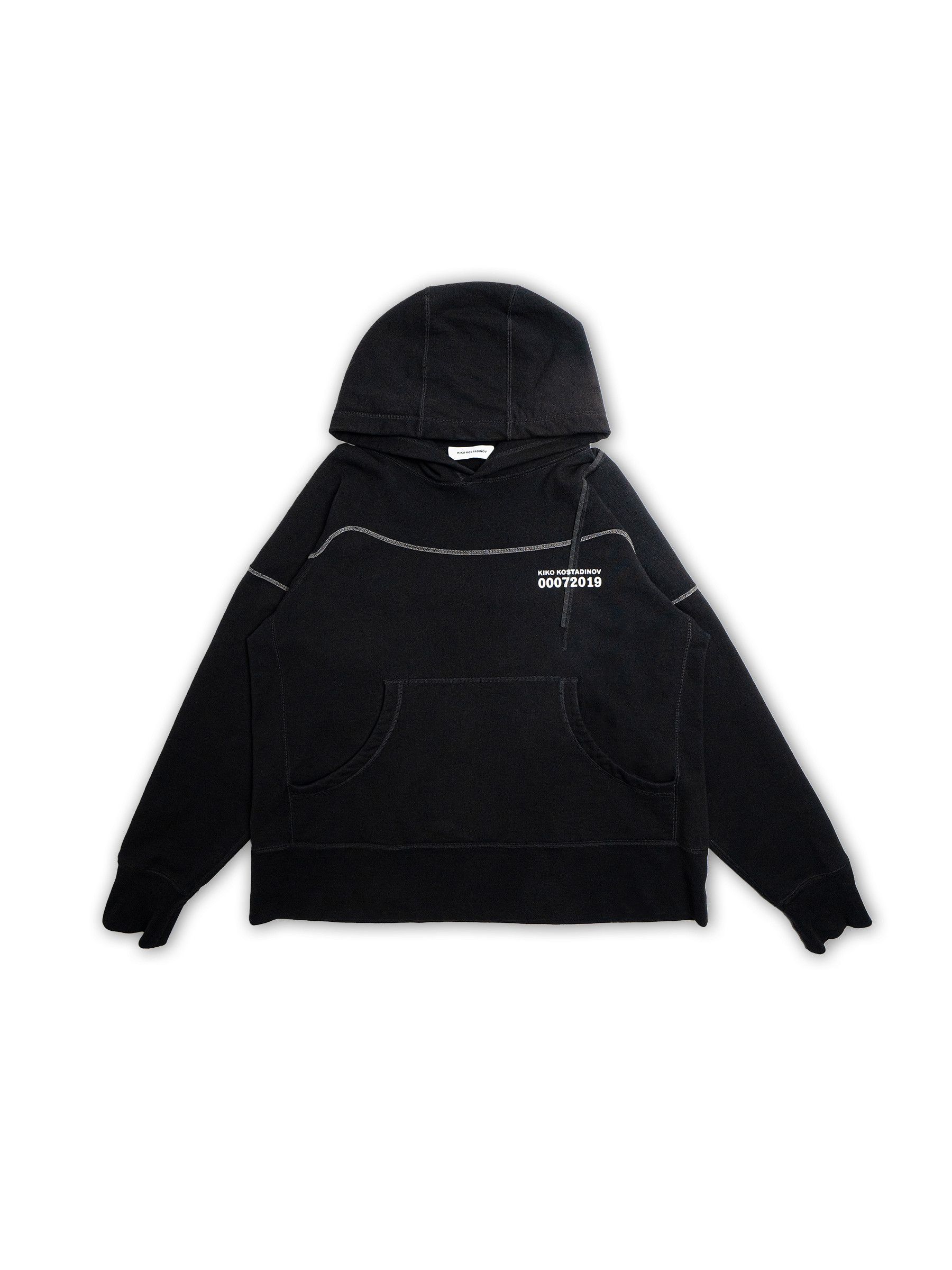 image of Kiko Kostadinov 00072019 Midnight Stripe Oversized Hoodie in Black, Men's (Size Small)
