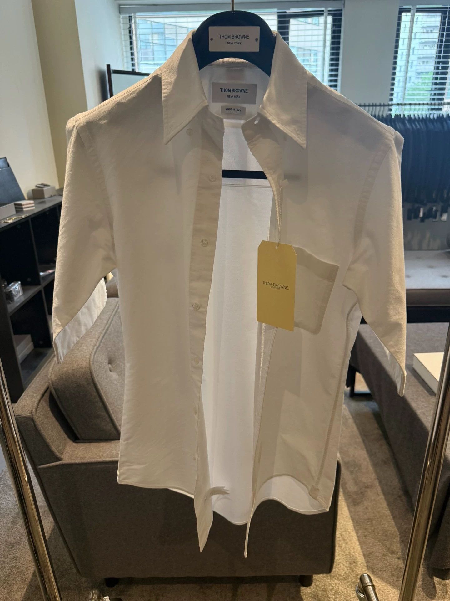 Thom Browne Thom Browne Classic White Oxford Short Shirt Size US S / EU 44-46 / 1 - 1 Thumbnail