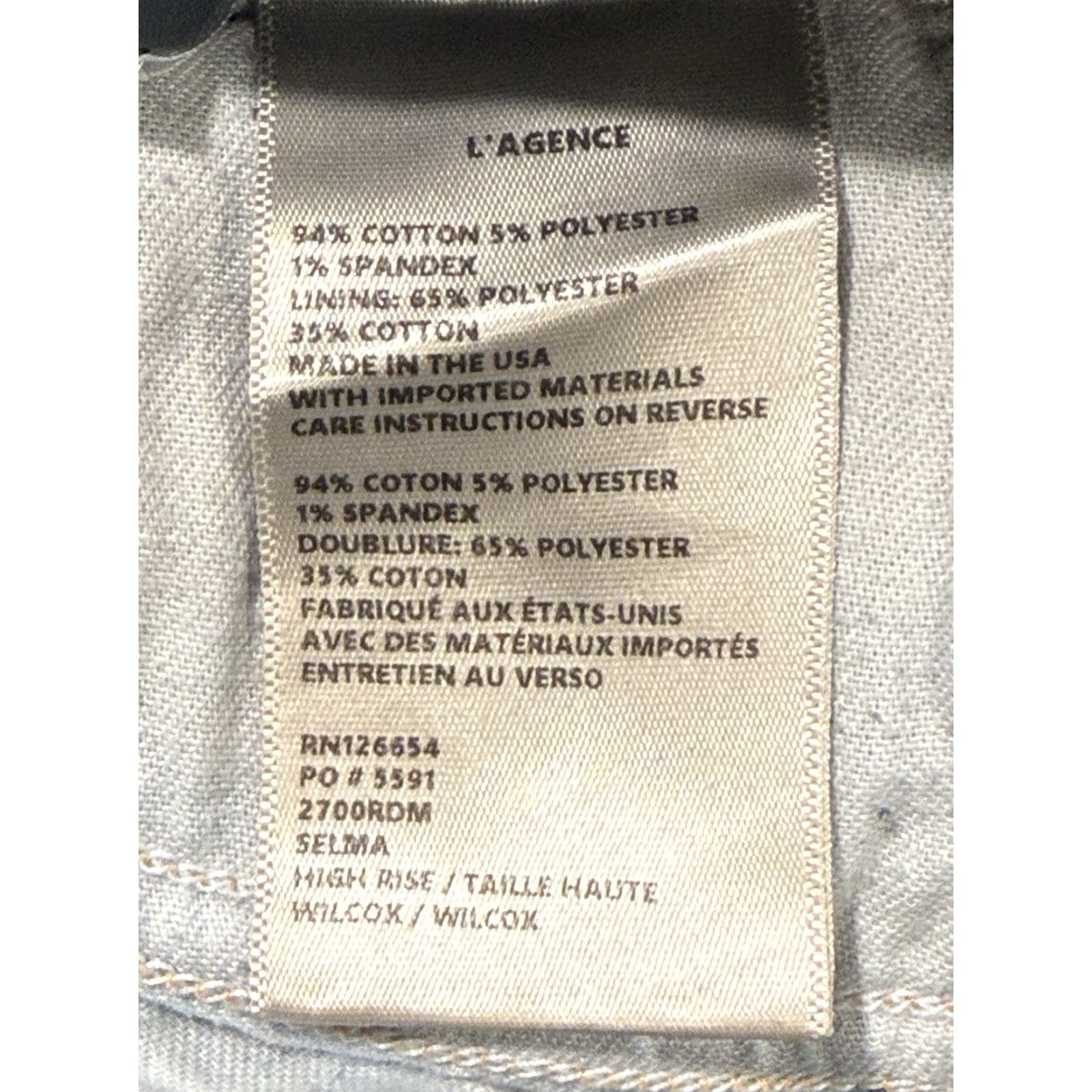 L'AGENCE L'AGENCE Selma High Rise Wilcox Bootcut Jeans - Women - Size 29 - Dark Wash - 5-Pocket Denim, 25.5" Inseam, Zip Closure Size 29" - 6 Thumbnail