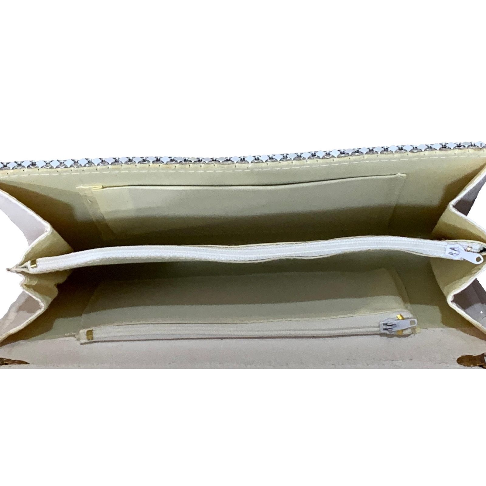 Vintage Vintage 70s White Metal Mesh Shoulder Bag | Clutch Size ONE SIZE - 5 Thumbnail