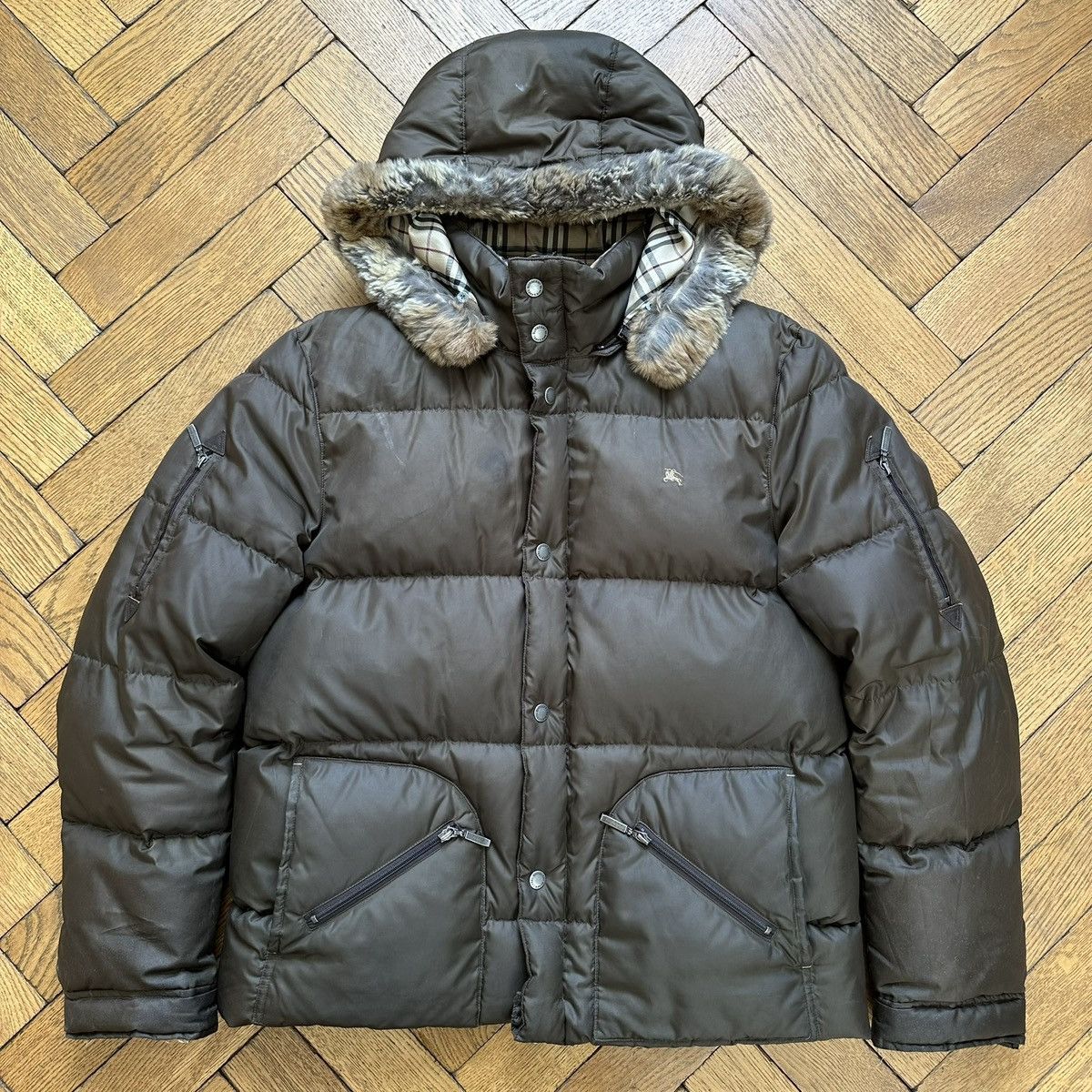 Burberry Burberry Black Label Fur Hood Puffer Jacket Size US L / EU 52-54 / 3 - 1 Thumbnail
