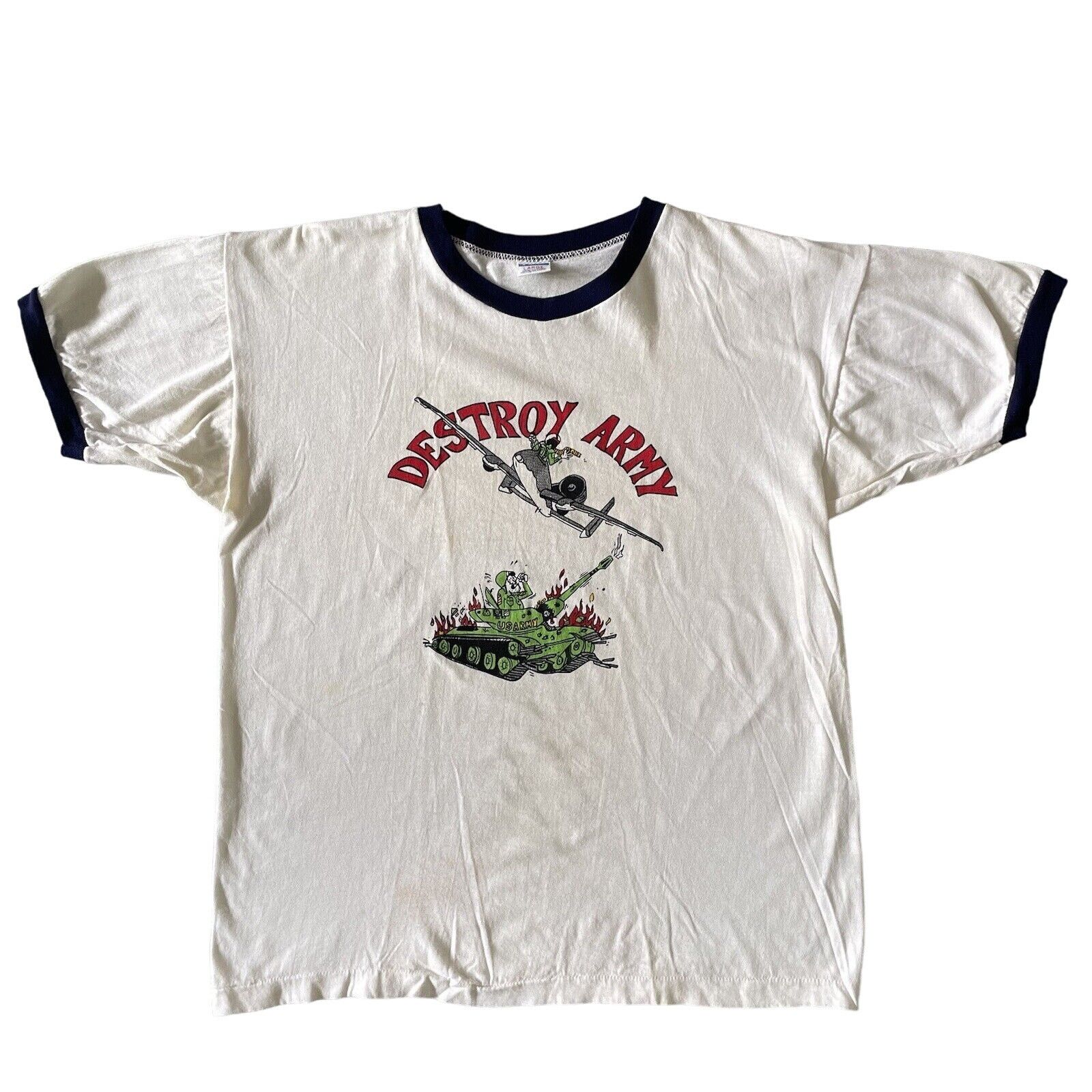 Champion × Vintage Vintage 1970s Champion Ringer T-Shirt Mens Large Air Force Size US L / EU 52-54 / 3 - 2 Thumbnail