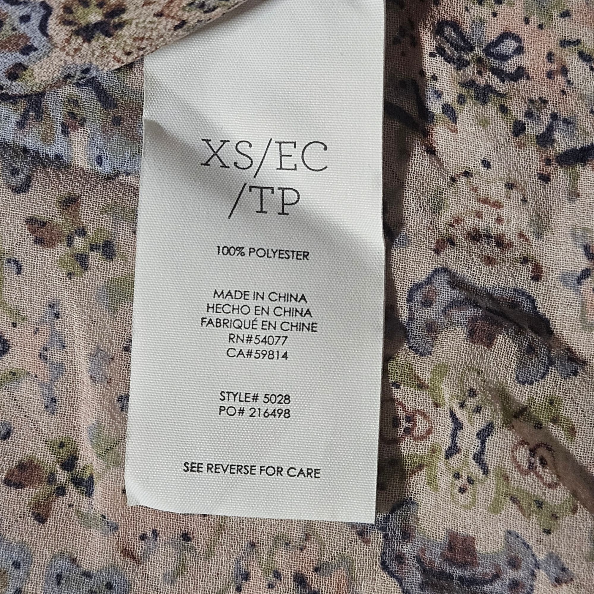 Other Cabi Blouse XS – Boho Floral Tie Neck, Light Academia, Clean Size XS / US 0-2 / IT 36-38 - 5 Thumbnail
