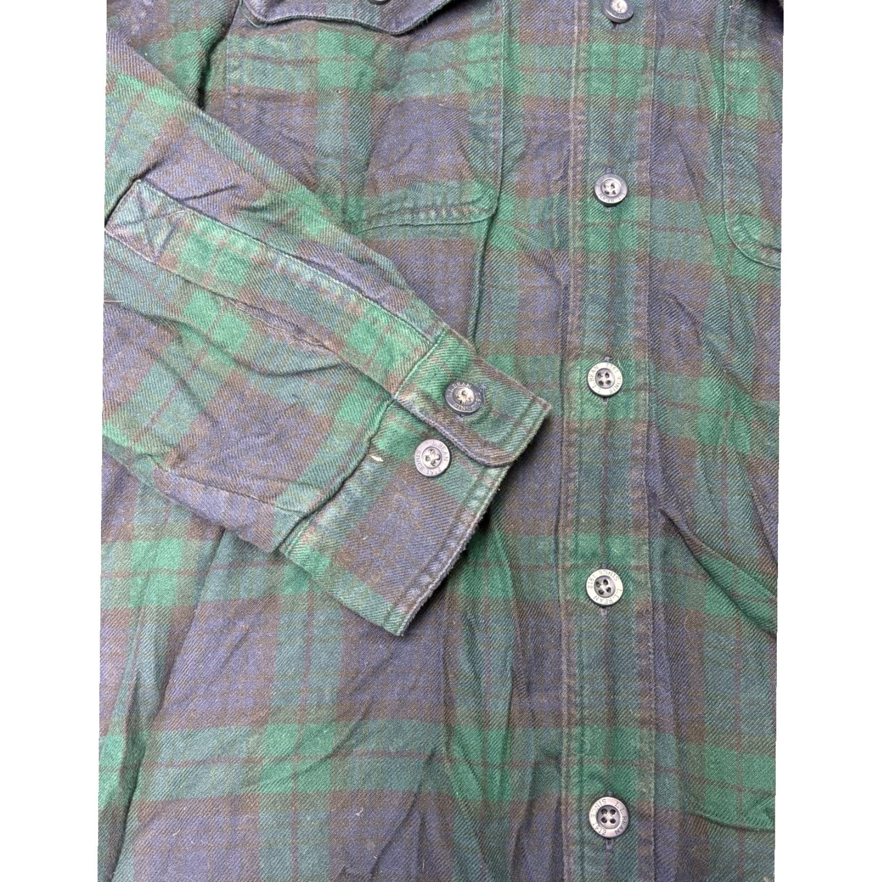 Vintage VINTAGE LL Bean Mens L Regular Plaid Flannel Lined Shirt Jacket Green Navy Blue Size US L / EU 52-54 / 3 - 3 Thumbnail