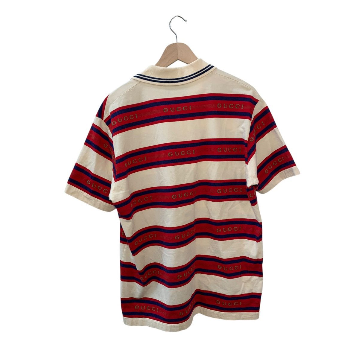 Gucci Gucci Striped Polo Shirt Beige Red Medium Size US M / EU 48-50 / 2 - 3 Thumbnail