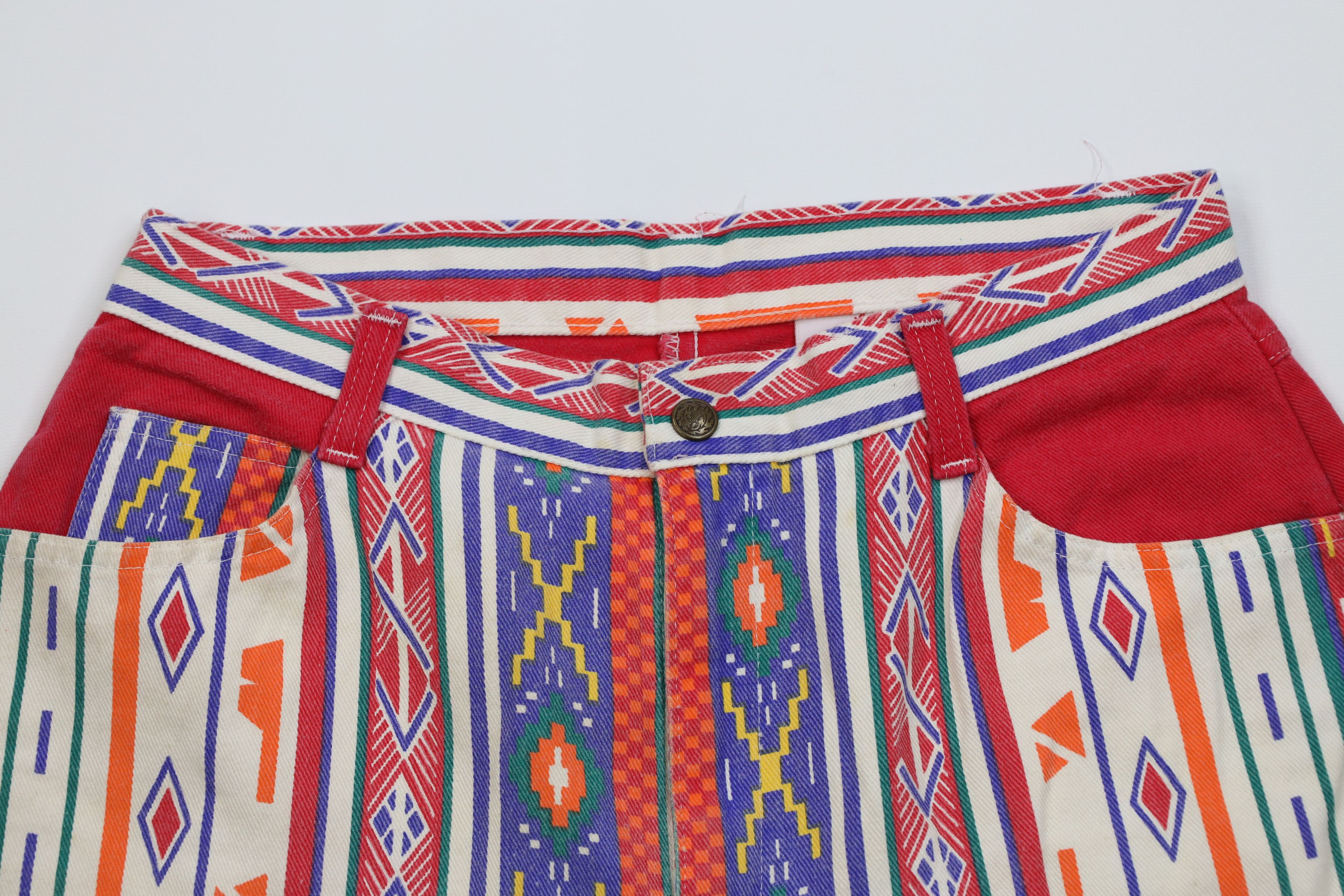 Vintage Vintage 90s Streetwear Southwestern Cowgirl Denim Shorts USA Size 28" / US 6 / IT 42 - 2 Thumbnail