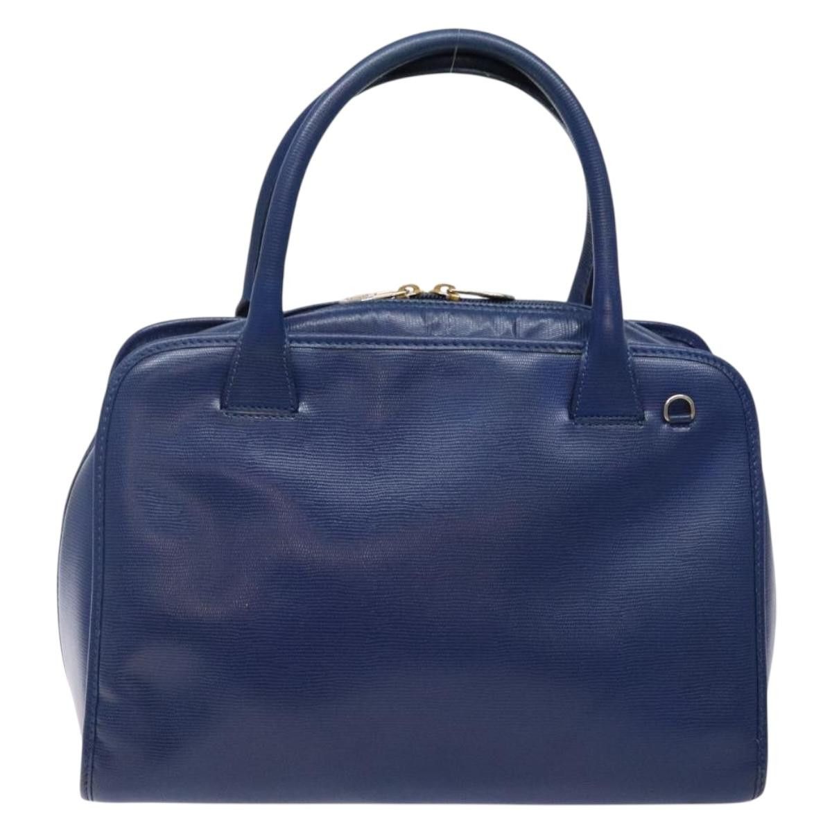 Celine CELINE Hand Bag Leather Blue Gold Size ONE SIZE - 3 Thumbnail