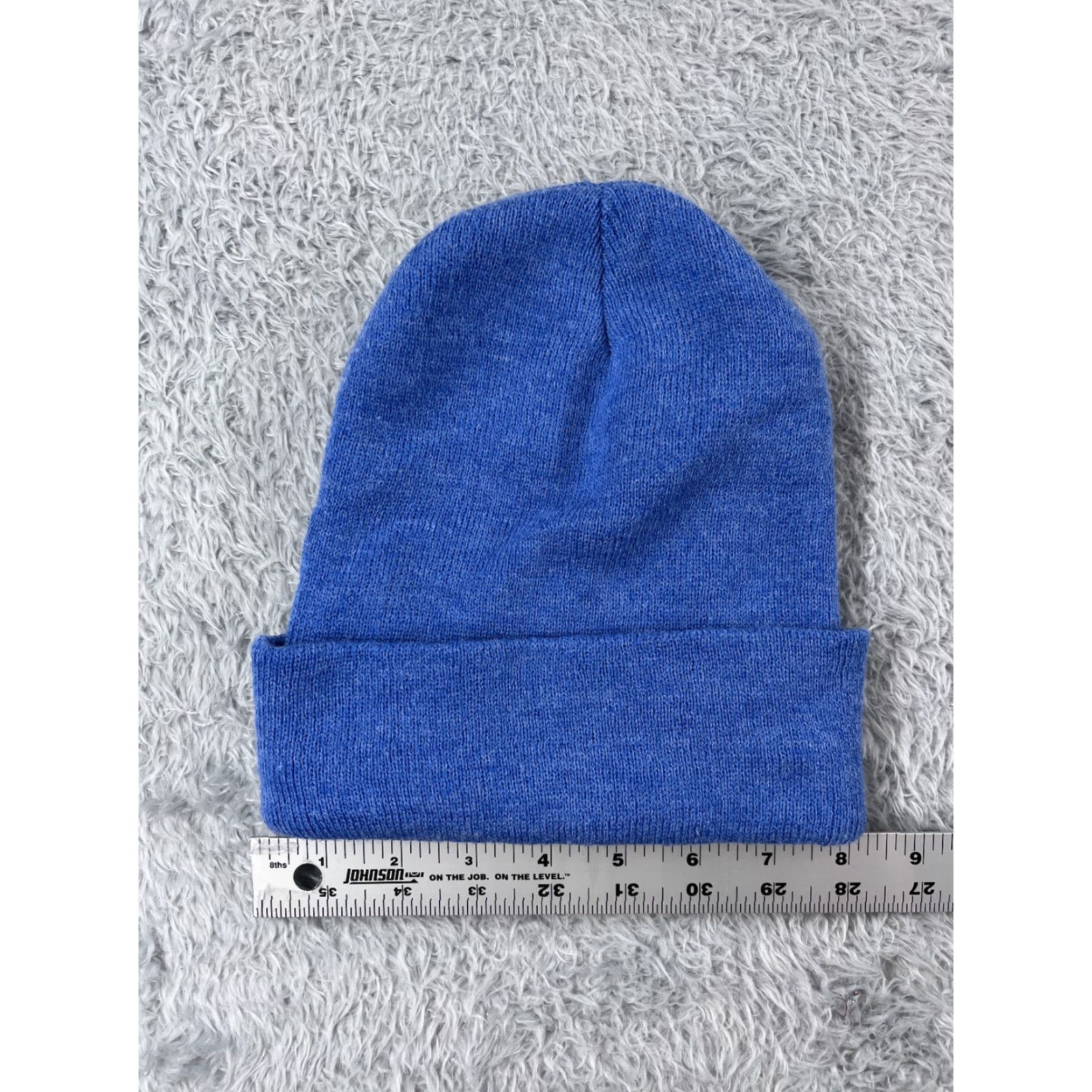Vintage PromoHeadwear Beanie Hat Unisex Adults One Size Blue Acrylic Knit Snow Ski Winter Winter Beanie Womens Mens Size ONE SIZE - 4 Thumbnail