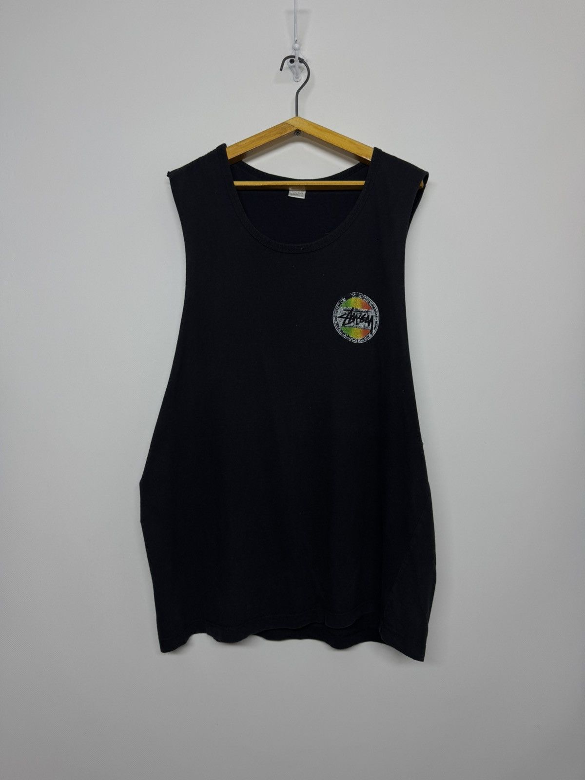 Stussy Vintage Y2k Stussy Spell Out Big Logo Tank Top 00’s Size US L / EU 52-54 / 3 - 3 Thumbnail