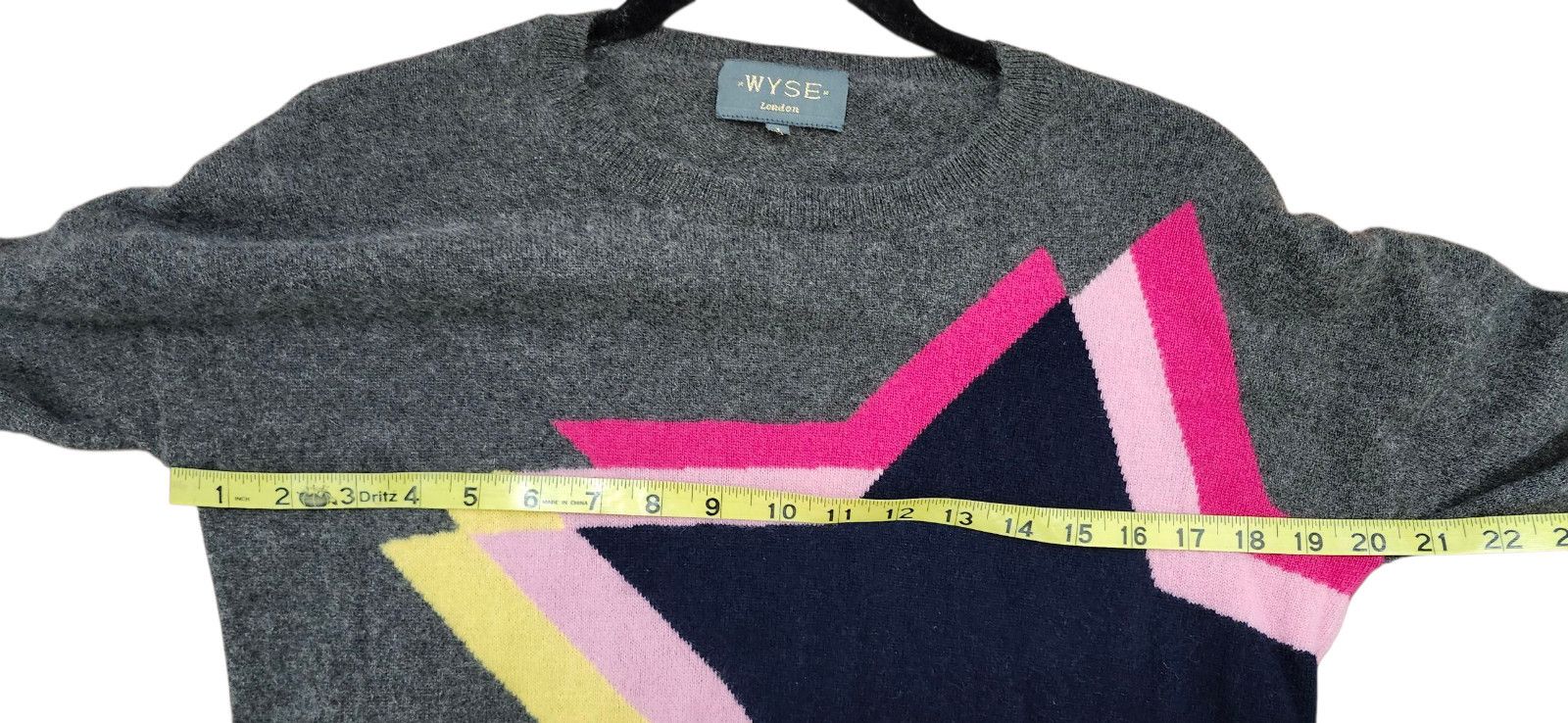 Other WYSE London Gray Cashmere sweater With Stars, Size 1 Size L / US 10 / IT 46 - 10 Thumbnail