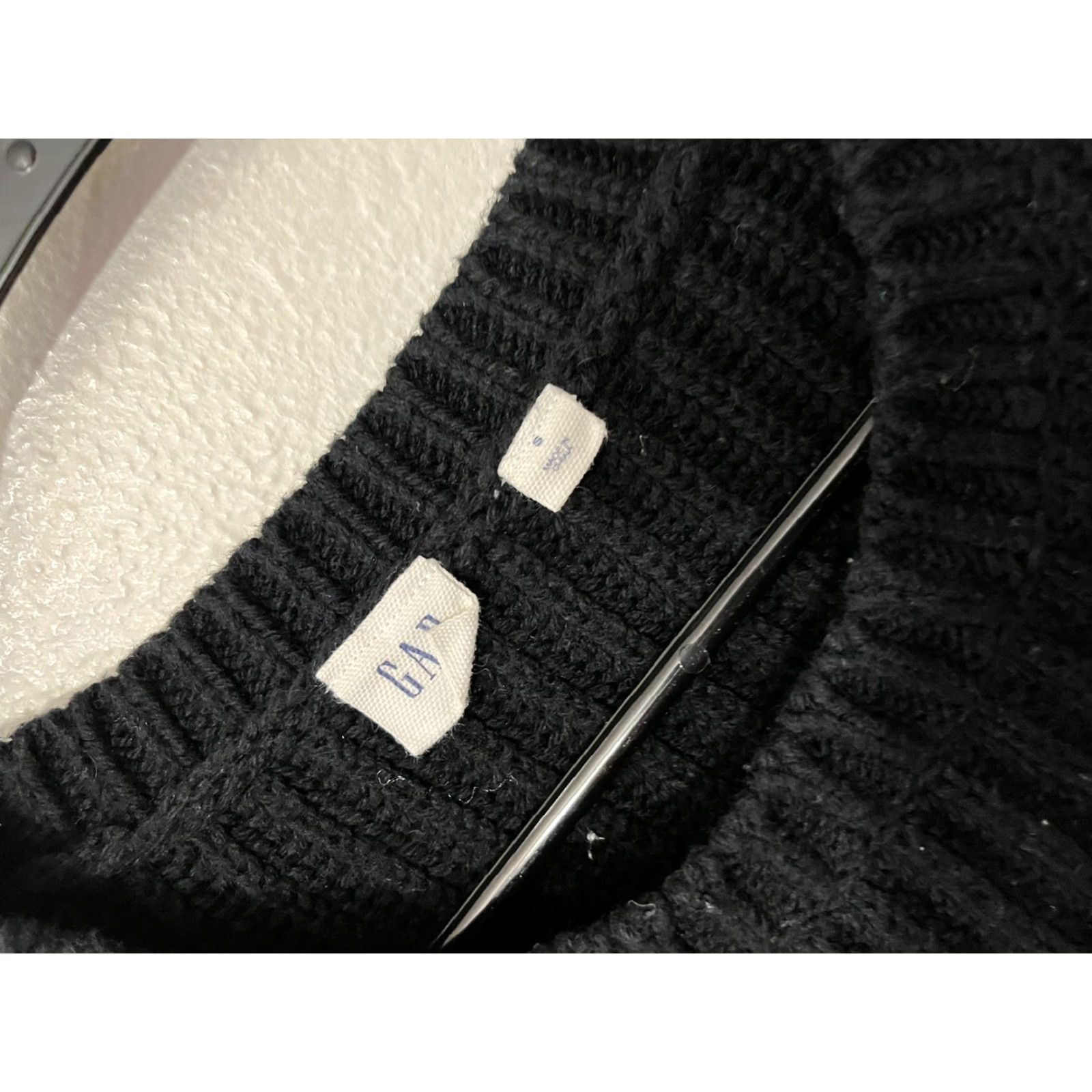 Gap GAP Womens Black Cable Knit Pullover Sweater Long Sleeve Crew Neck Small Size S / US 4 / IT 40 - 3 Thumbnail
