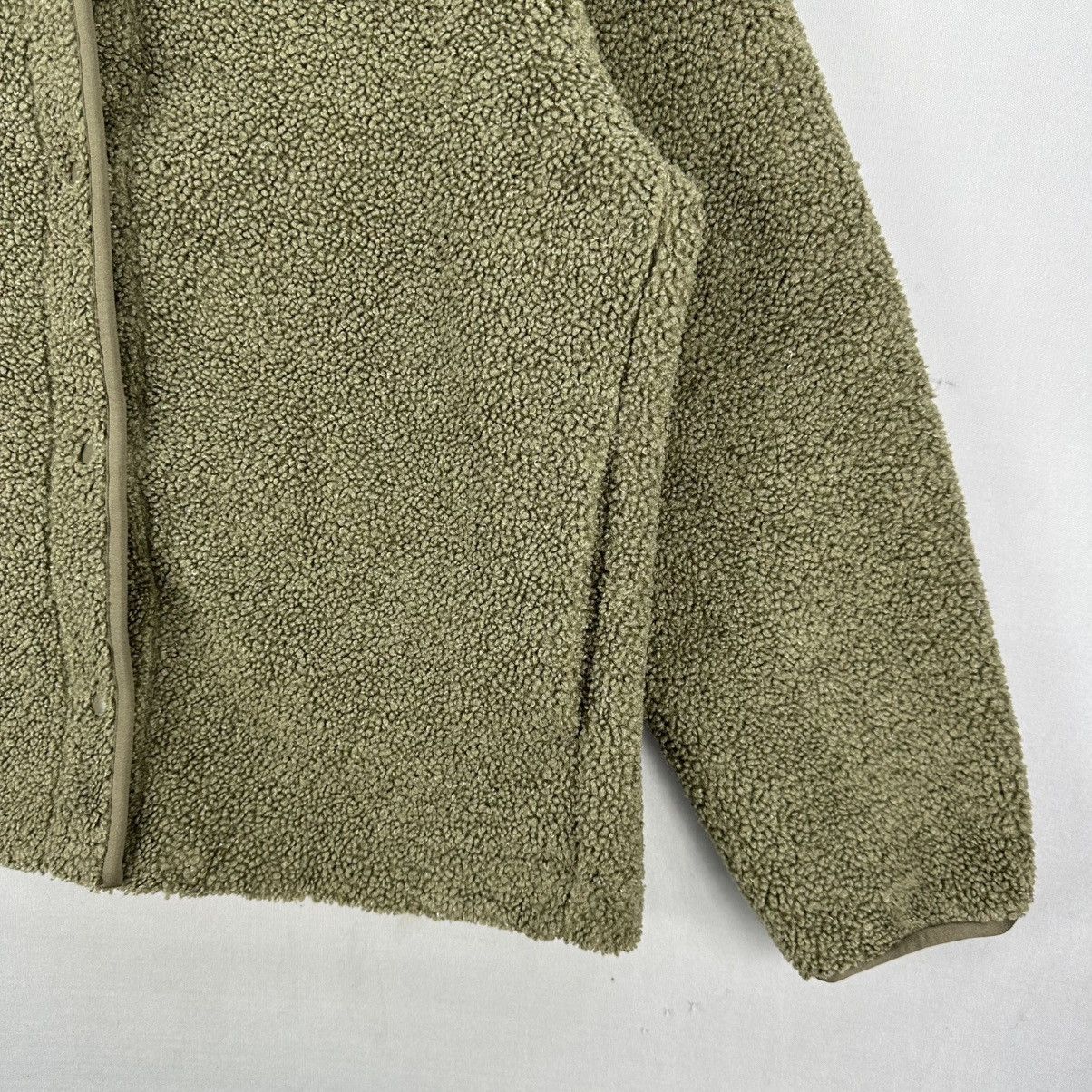 Japanese Brand × Uniqlo Uniqlo Deep Pile Fleece Sherpa Olive Green Cardigan Size M / US 6-8 / IT 42-44 - 3 Thumbnail