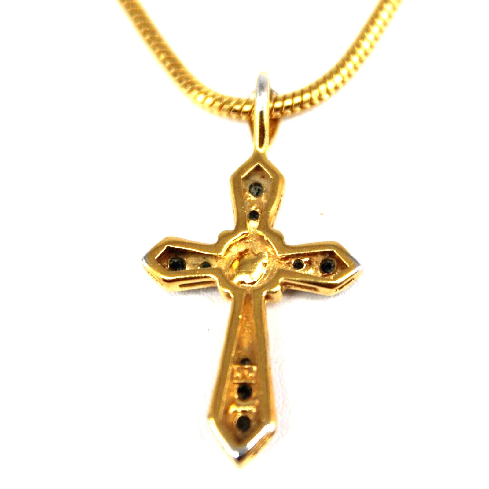 Other JC Dark Blue Spinel Cross & Monet Snake Chain Pendant Golden Size ONE SIZE - 4 Thumbnail