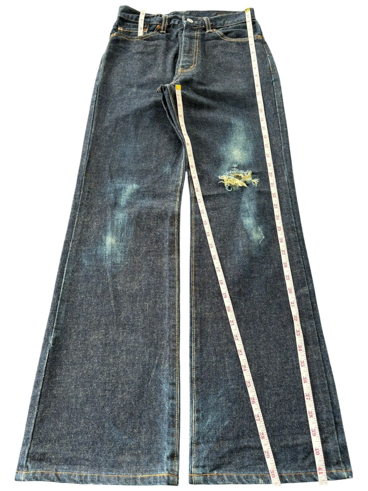 Other Vintage 90s Bobson 530 Raw Denim Distress Flare Jeans Size US 27 - 8 Thumbnail
