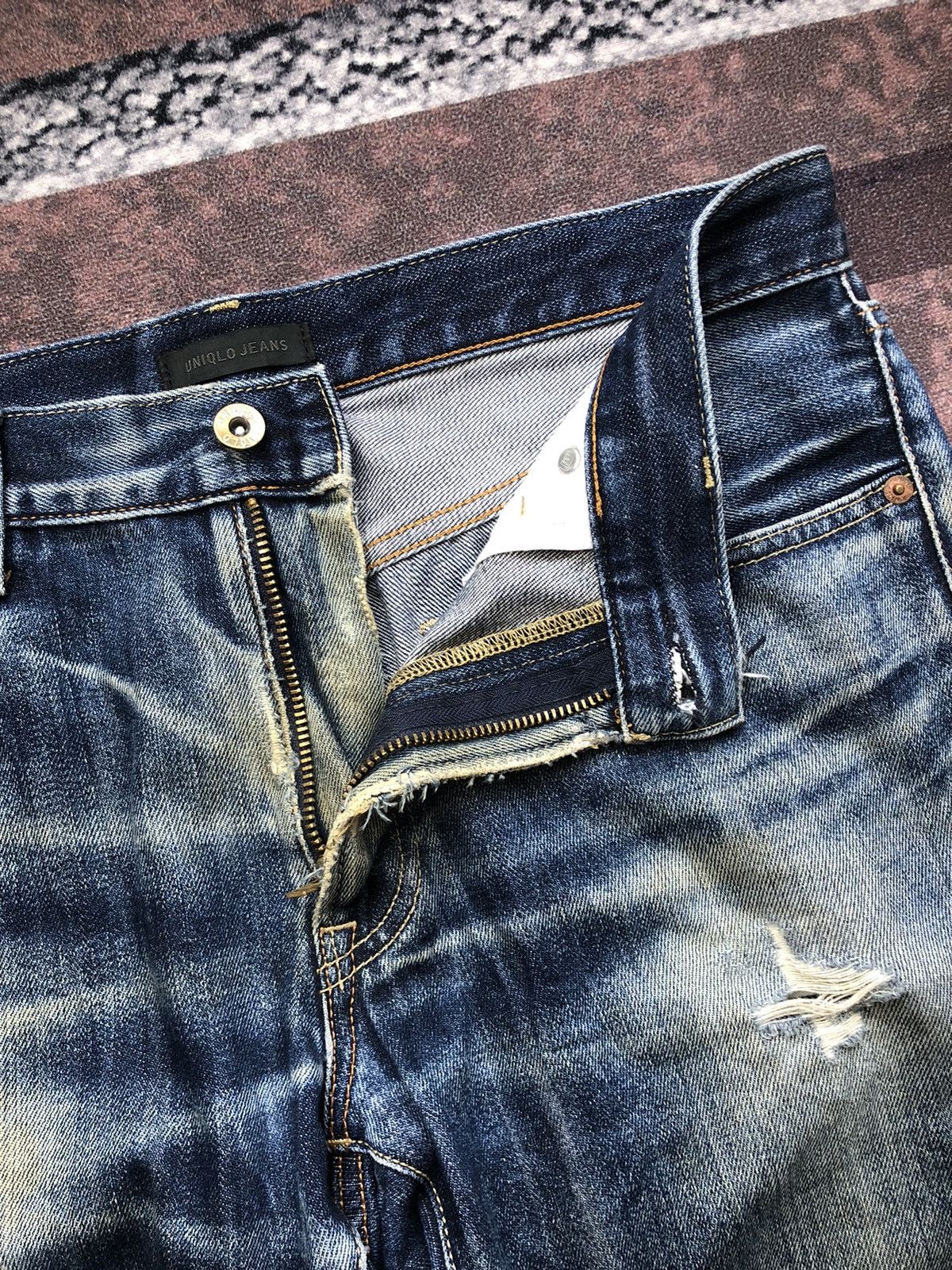 If Six Was Nine × Le Grande Bleu (L.G.B.) × Uniqlo Vintage Japanese brand uniqlo nice fade jeans lgb style Size US 34 / EU 50 - 7 Thumbnail