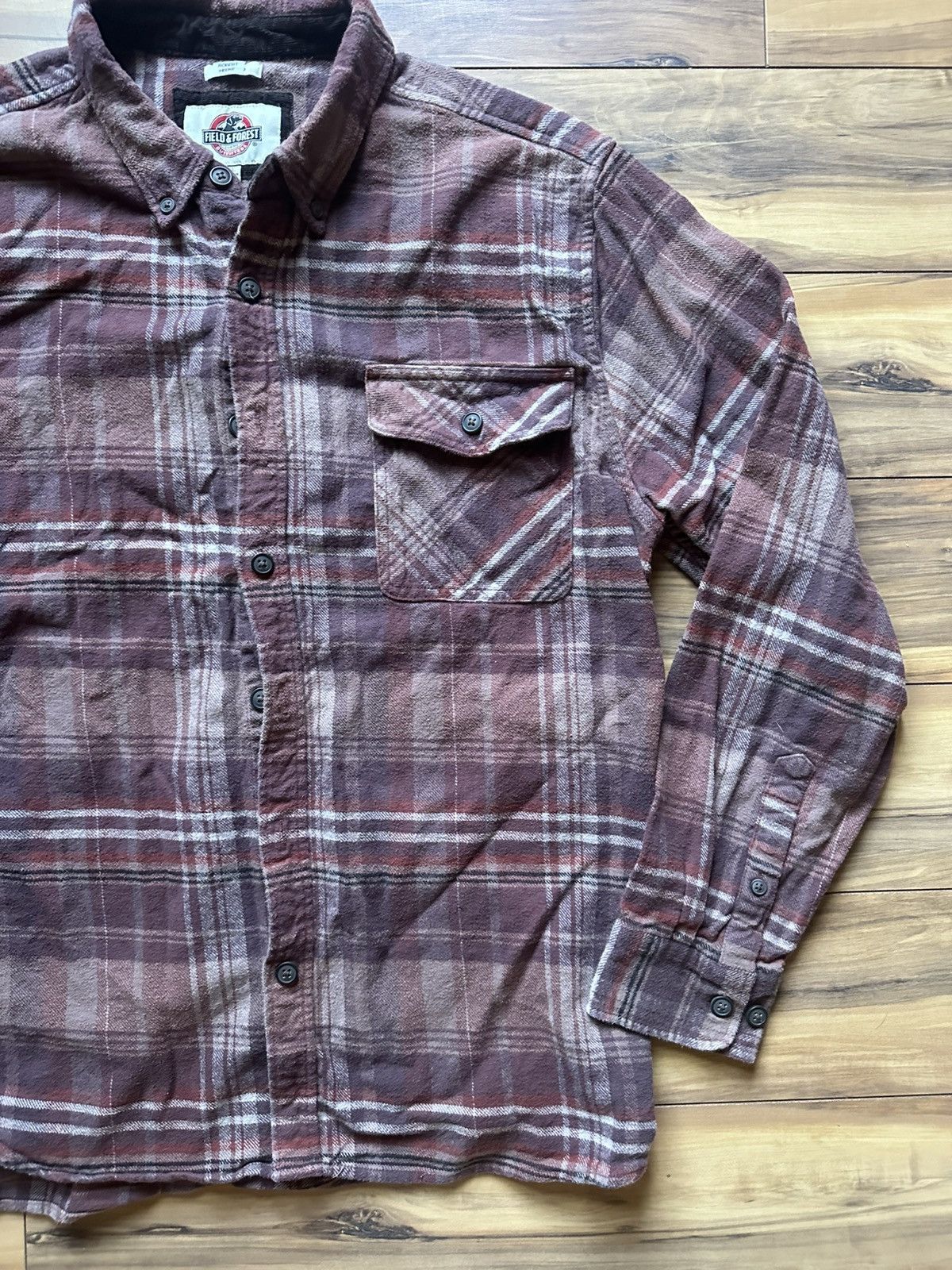 Vintage Burgundy flannel shirt Size US XL / EU 56 / 4 - 3 Thumbnail