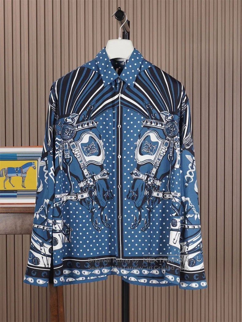 Hermes Hermes size 40 Horse Silhouette Silk Shirt Size US XXS / EU 40 - 1 Thumbnail