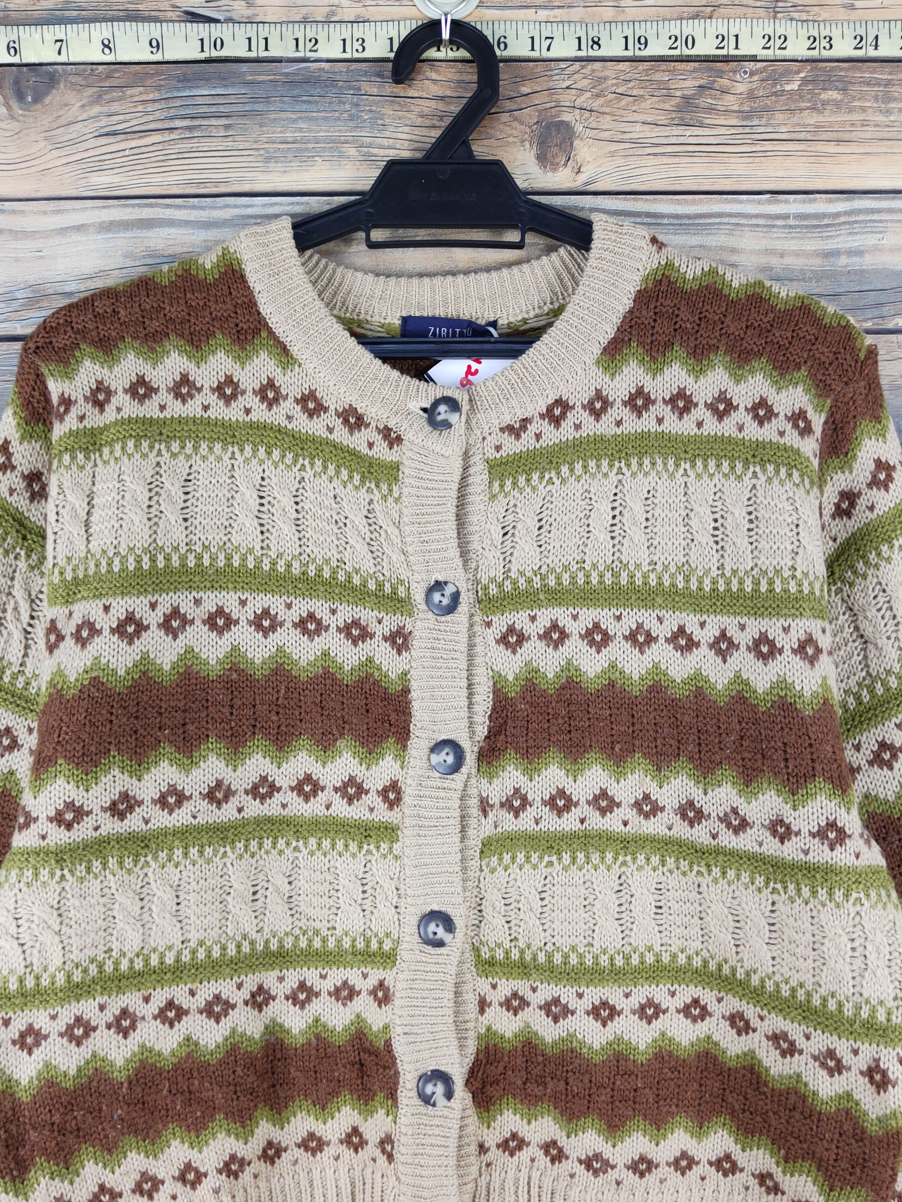 Vintage Zibitto Brown Knitwear Cardigan Crop Tops #W1261 Size S / US 4 / IT 40 - 2 Thumbnail