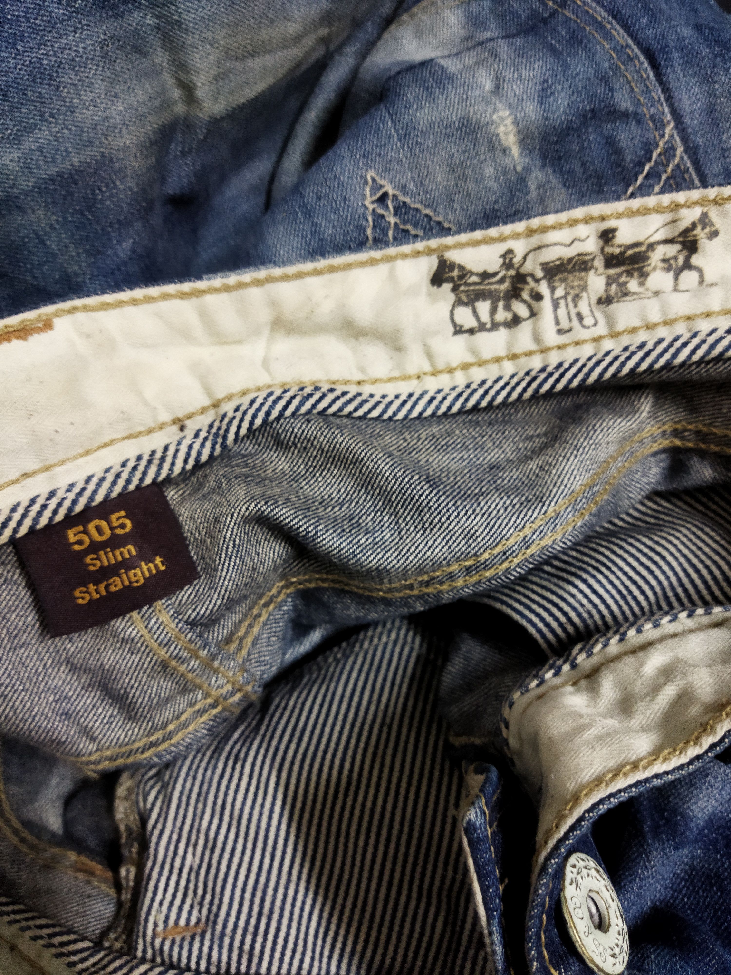 Levi's Levis 505 Marble Design Denim Jeans Size US 36 / EU 52 - 5 Thumbnail