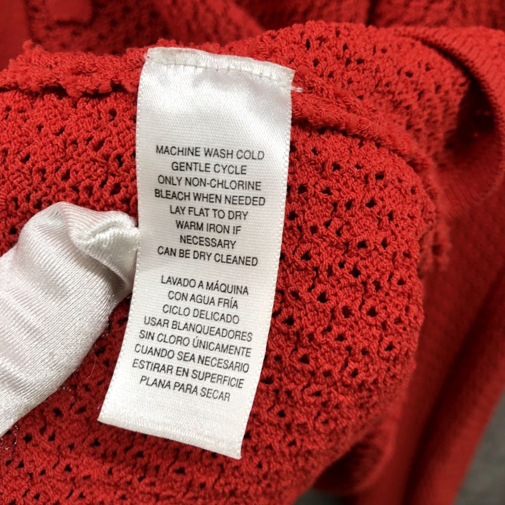 Jones New York VINTAGE Jones New York Open Knit Cardigan Womens 3X Red Tie Front Stretch Sheer Size XXL / US 16-18 / IT 52-54 - 6 Thumbnail