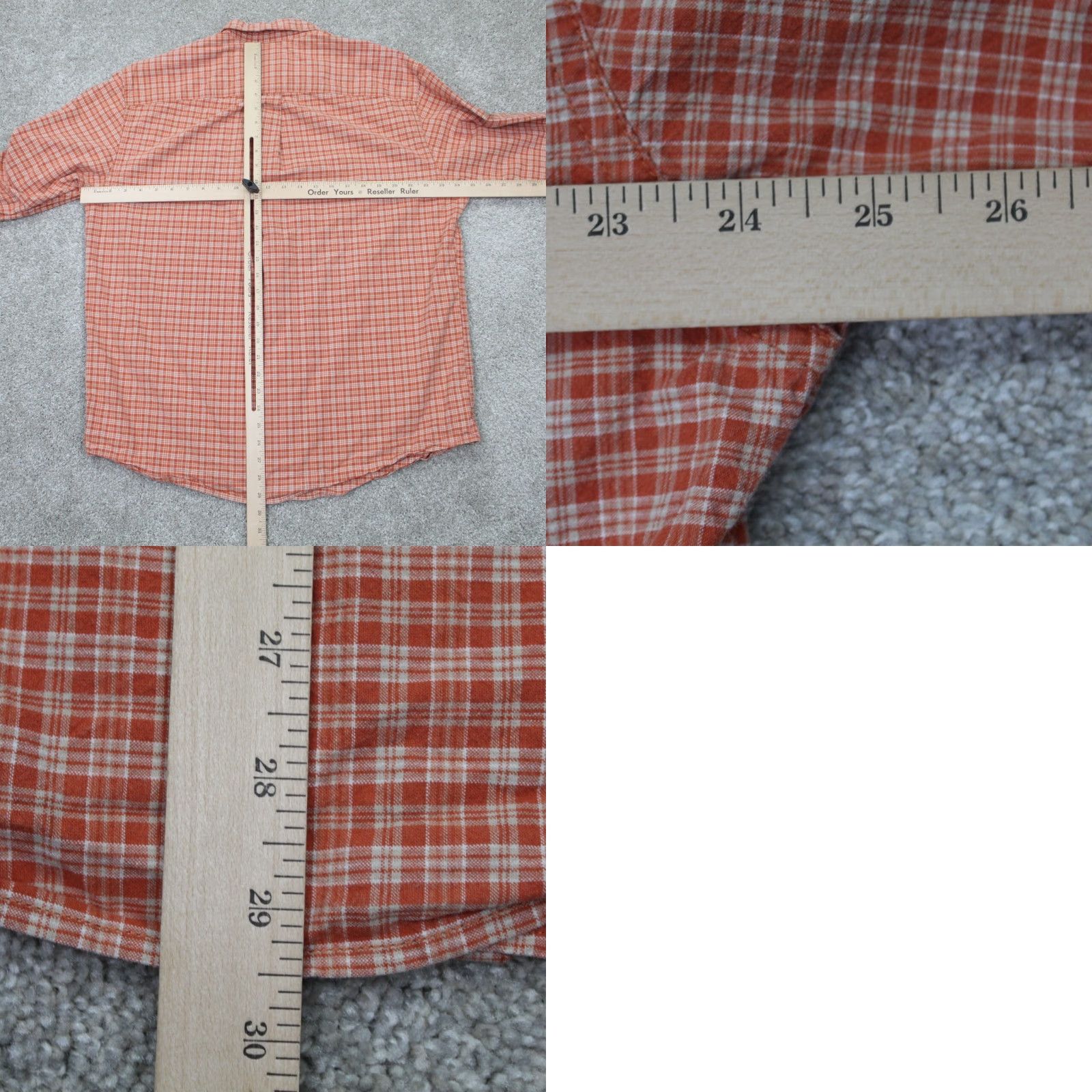 Eddie Bauer Eddie Bauer Shirt Mens Large Orange/White Check Cotton Long Sleeve Button Up Size US L / EU 52-54 / 3 - 8 Thumbnail