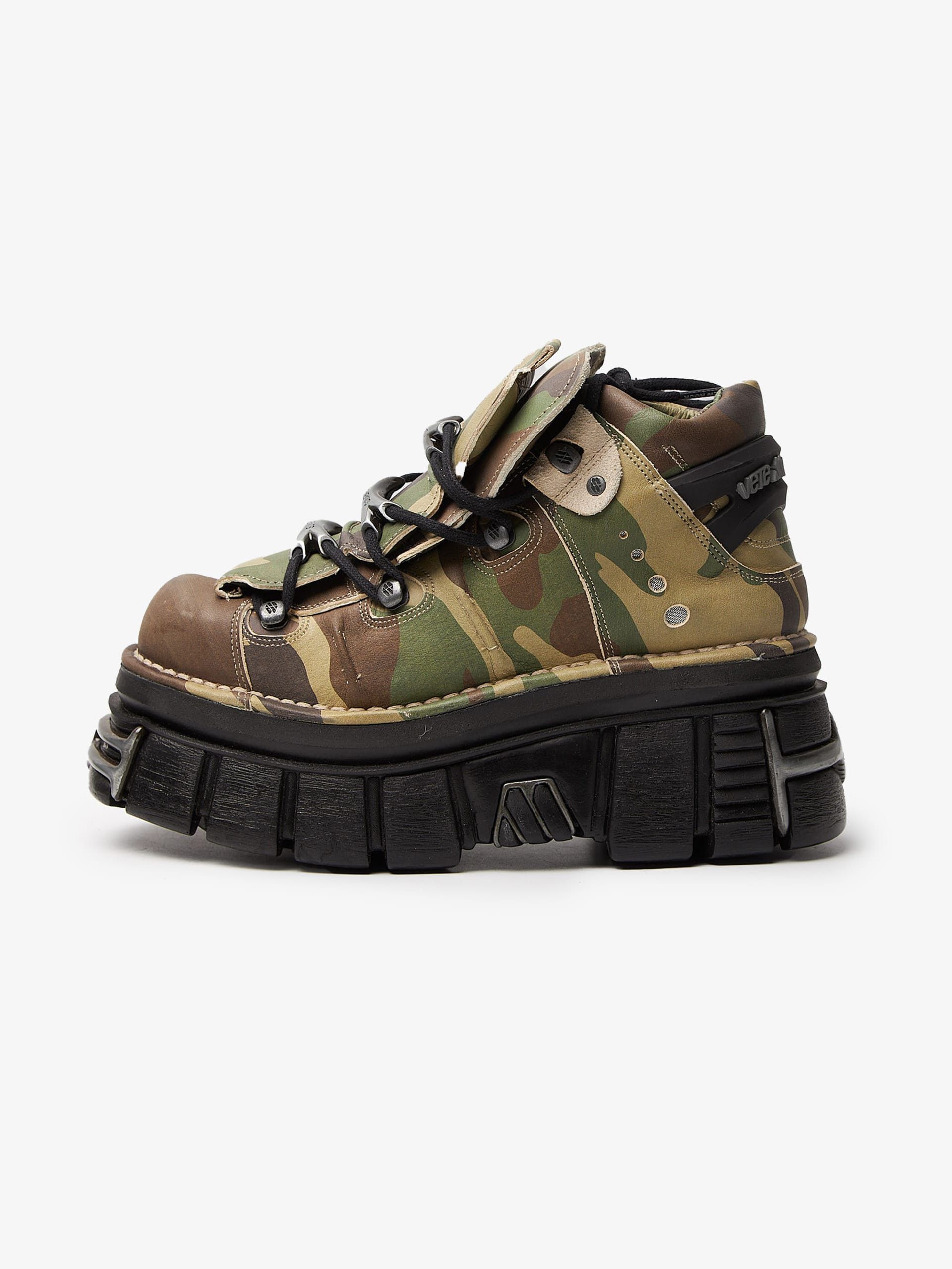 Vetements Camo Leather Platform Sneakers Size US 9 / EU 42 - 1 Thumbnail