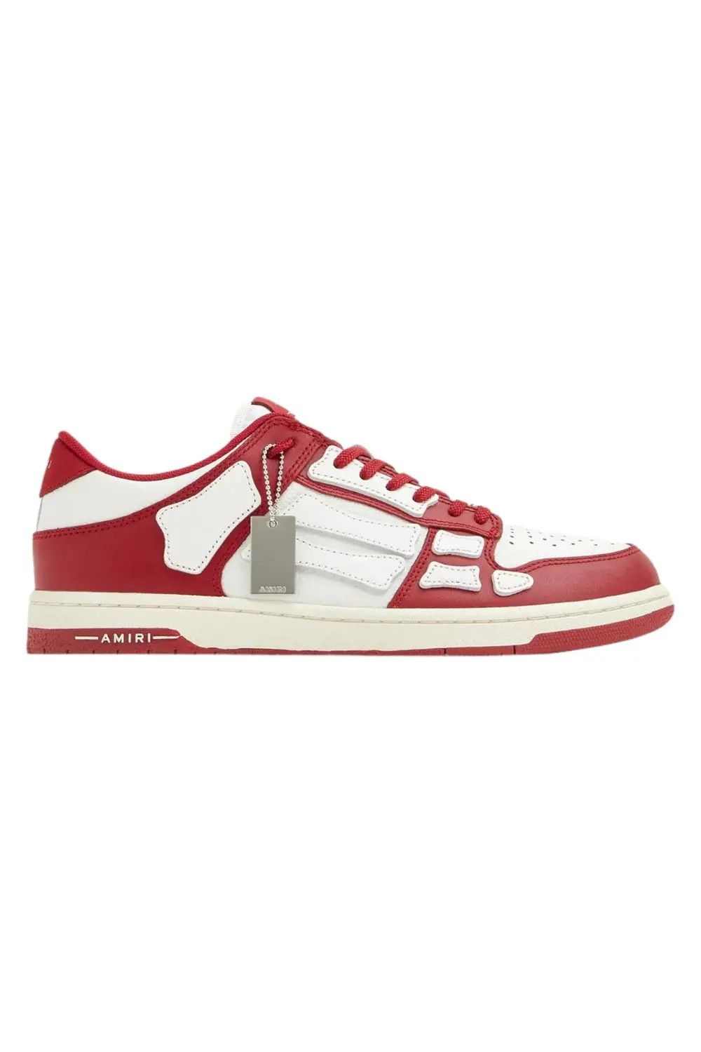oc11z0225 Skeleton Low-Top-Sneakers in White & Red
