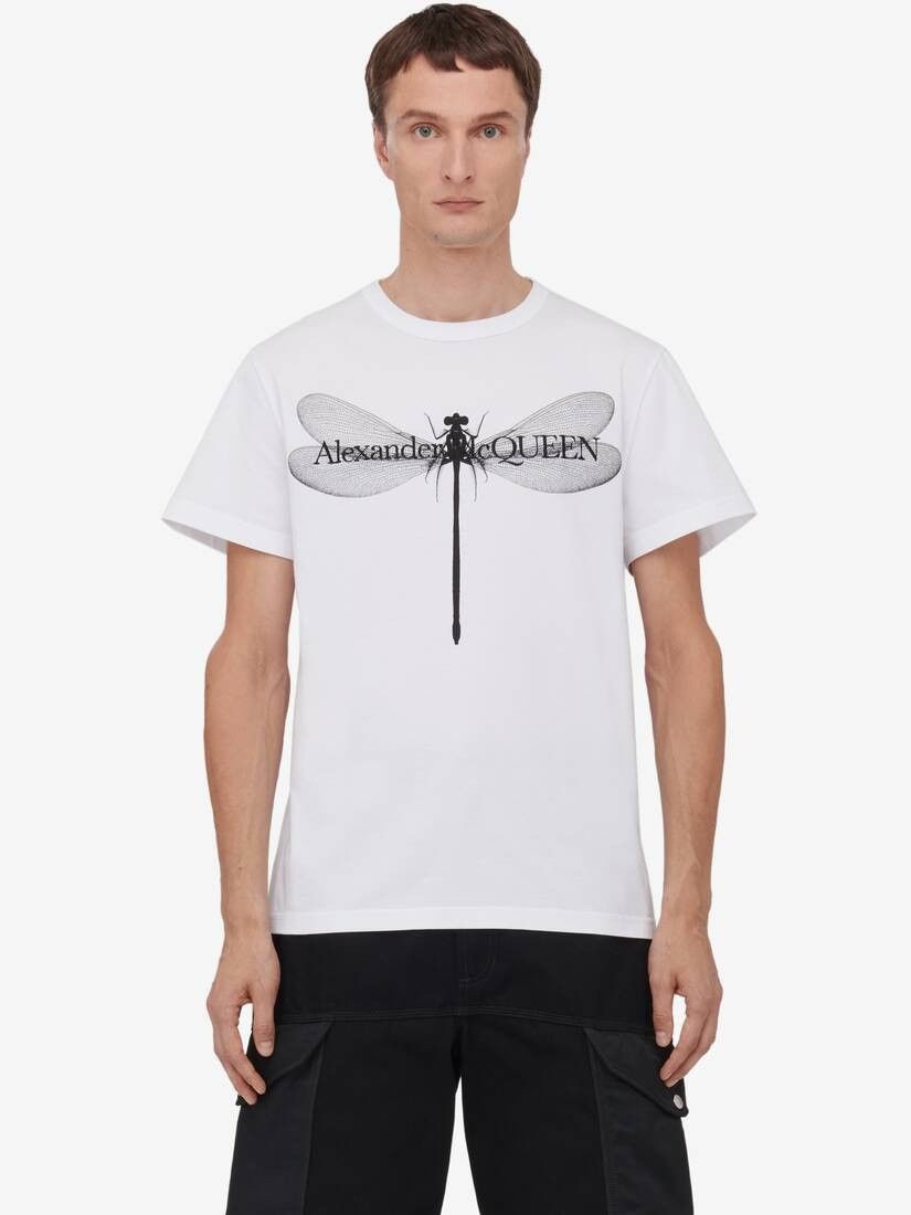 Alexander McQueen o1w1db10725 Dragonfly T-Shirt in White Size US XL / EU 56 / 4 - 5 Thumbnail
