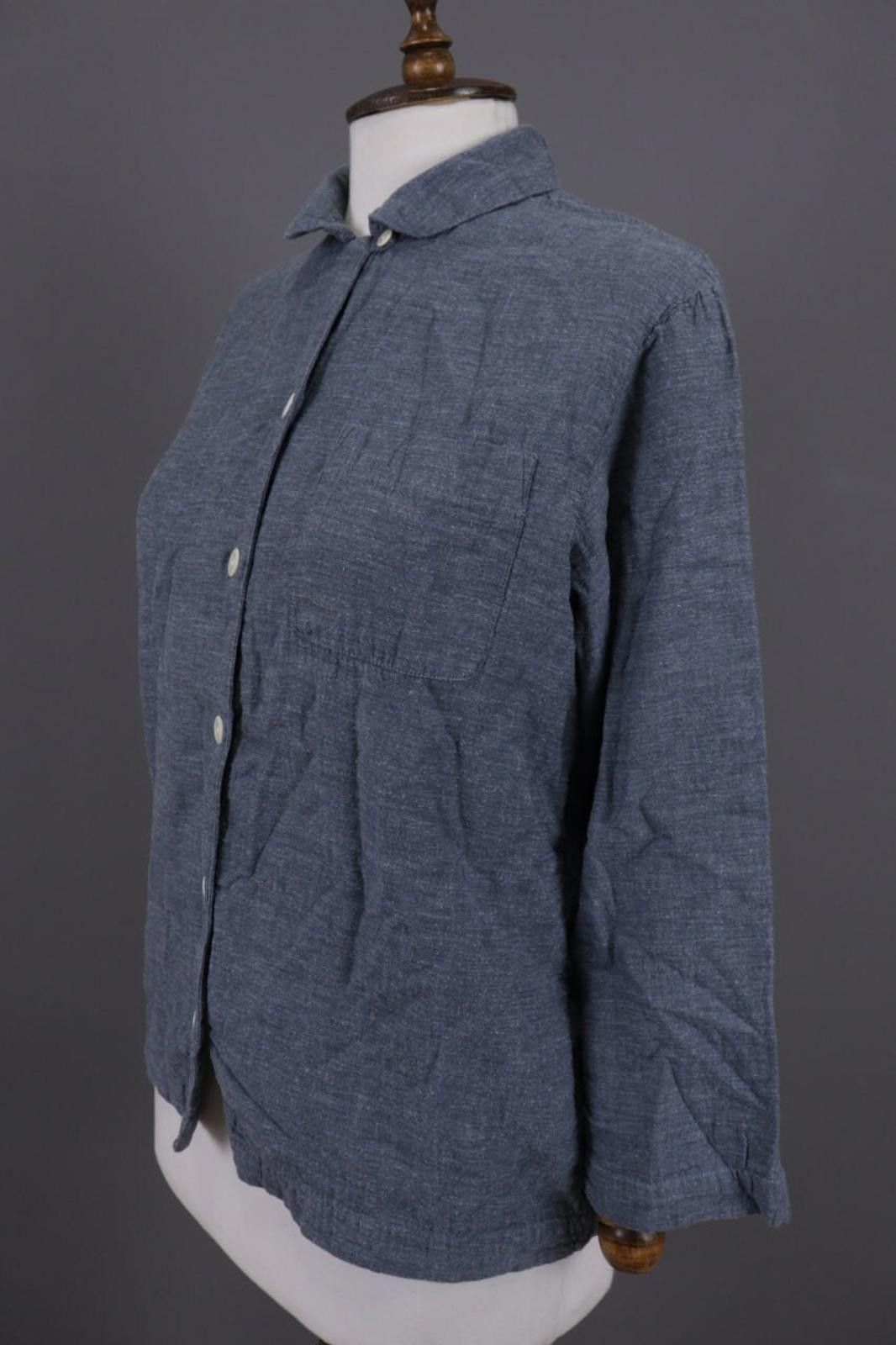Designer Toast Blue Long Sleeve Button Down Blouse Shirt Size XS Size XS / US 0-2 / IT 36-38 - 5 Thumbnail